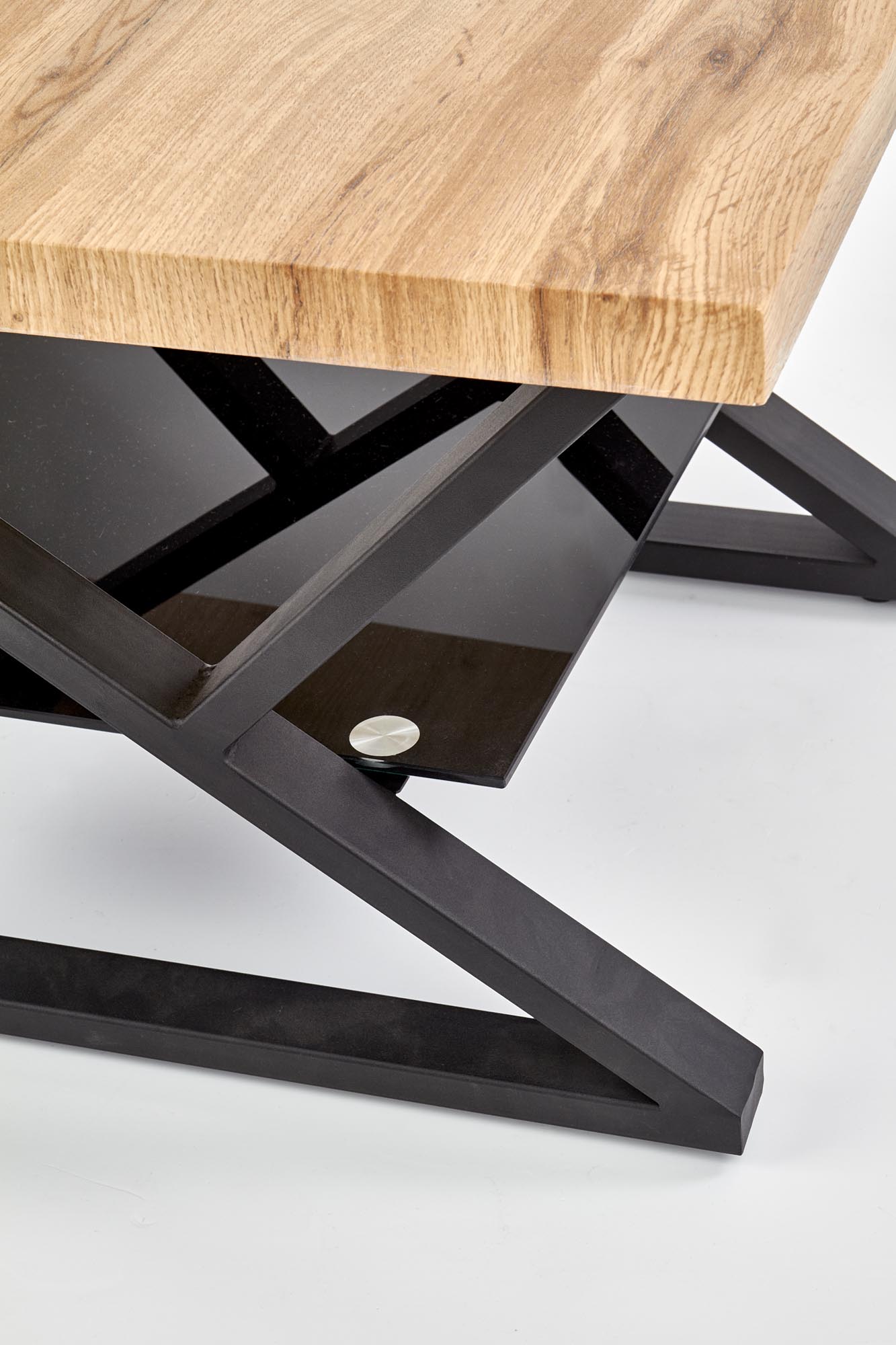 XENA KWADRAT dohányzóasztal - fekete / natúr xena Čtverec Konferenční stolek Fekete / přírodní