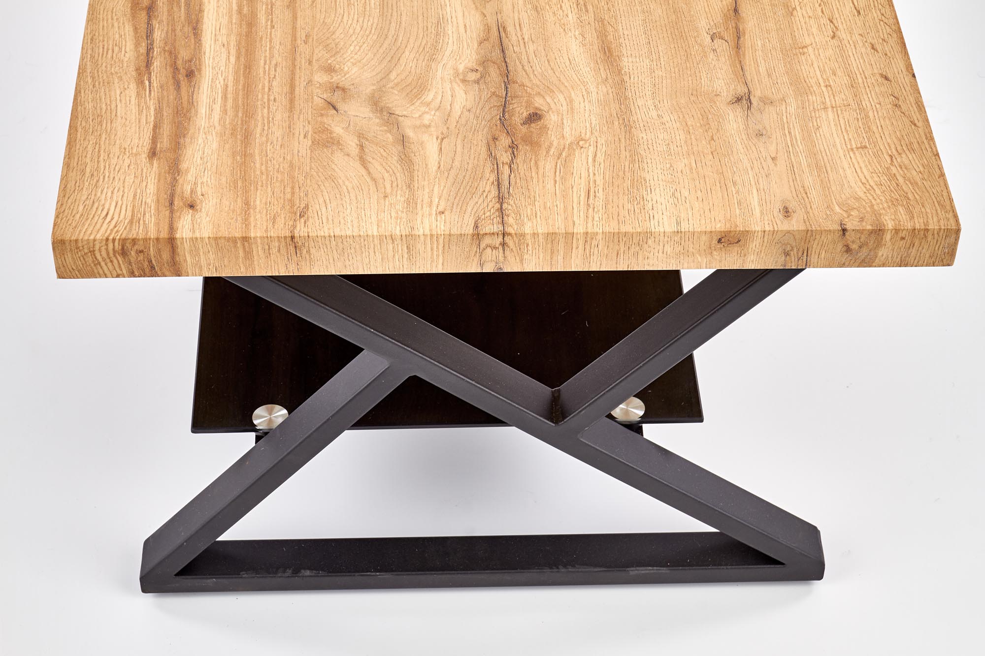 XENA téglalap alakú dohányzóasztal - fekete / natúr xena prostokAt Konferenční stolek Fekete / přírodní