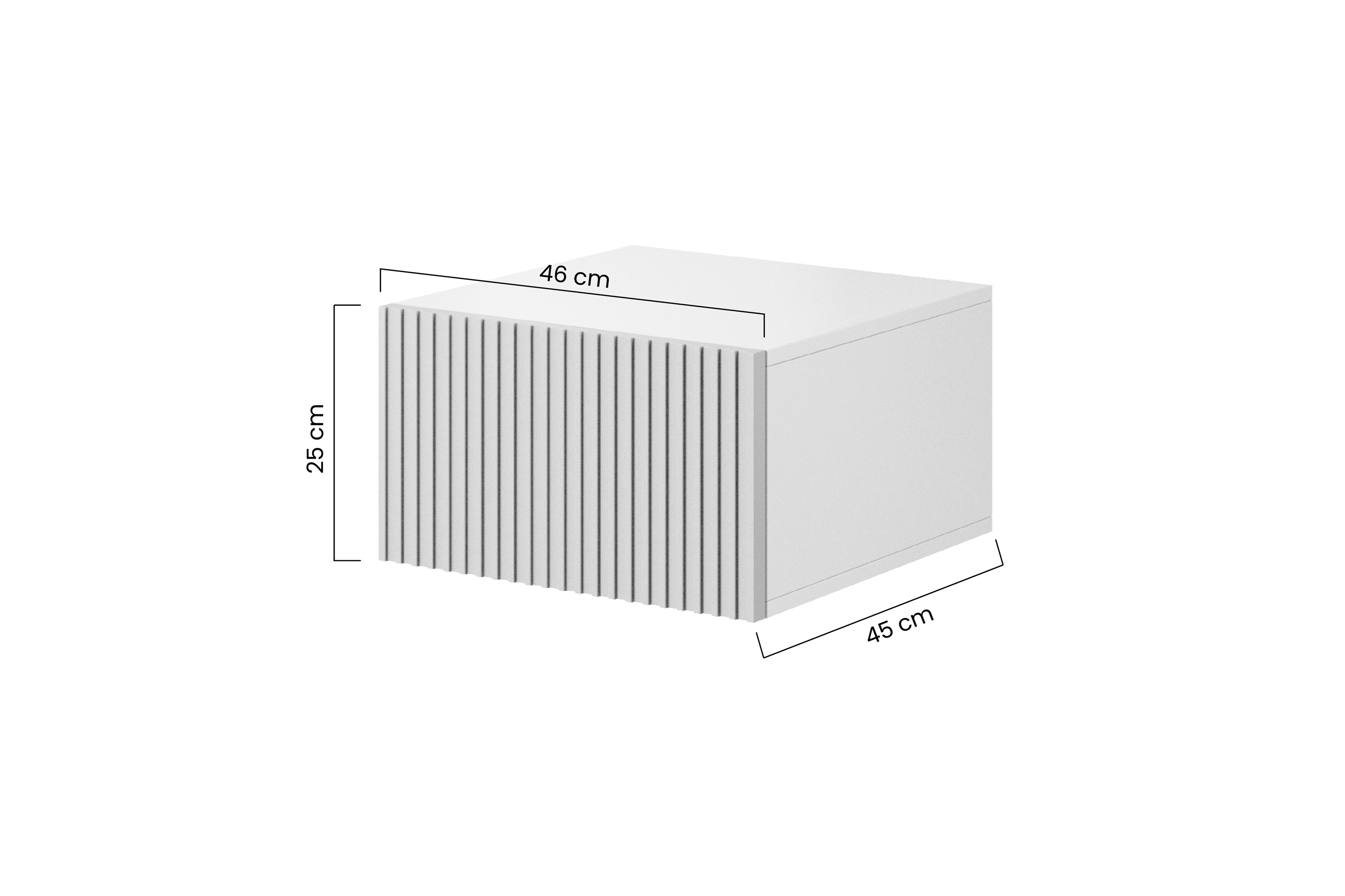 Sada závěsných nočních stolků Nicole 46 cm - bílá Komplet 2 ks Noční stolek závěsná z szuflada Nicole - bílá / bílá mat