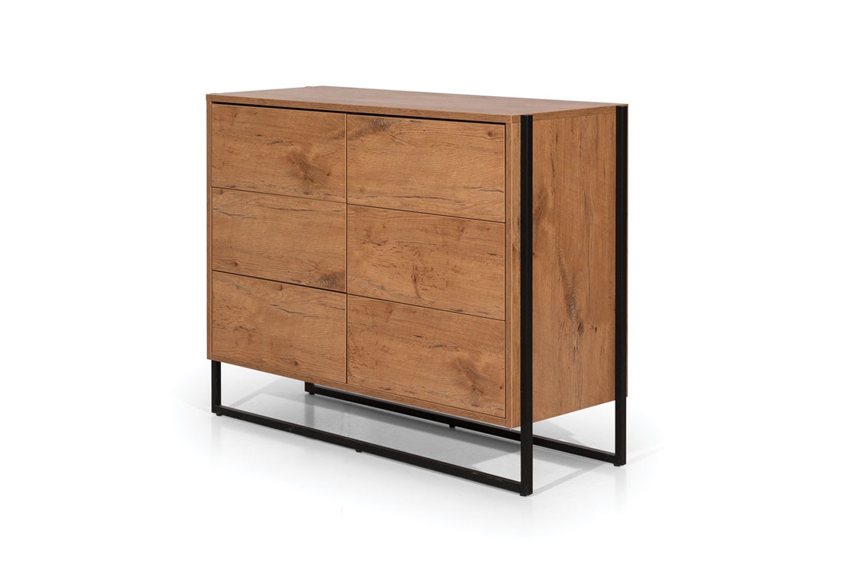 Nábytková zostava Modern Loft - čierna / dub lancelot Komoda loft so zásuvkami 
