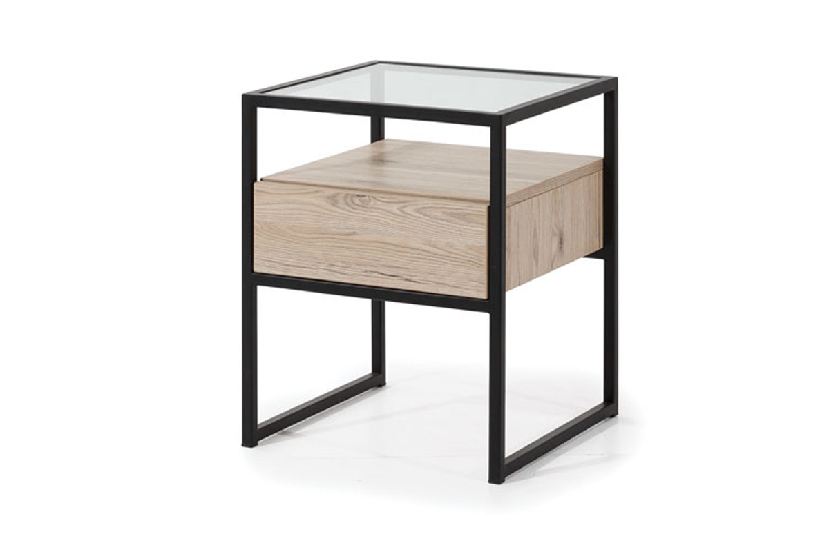 Ložnicová sestava GlassLoft I Noční Stolek se sklem