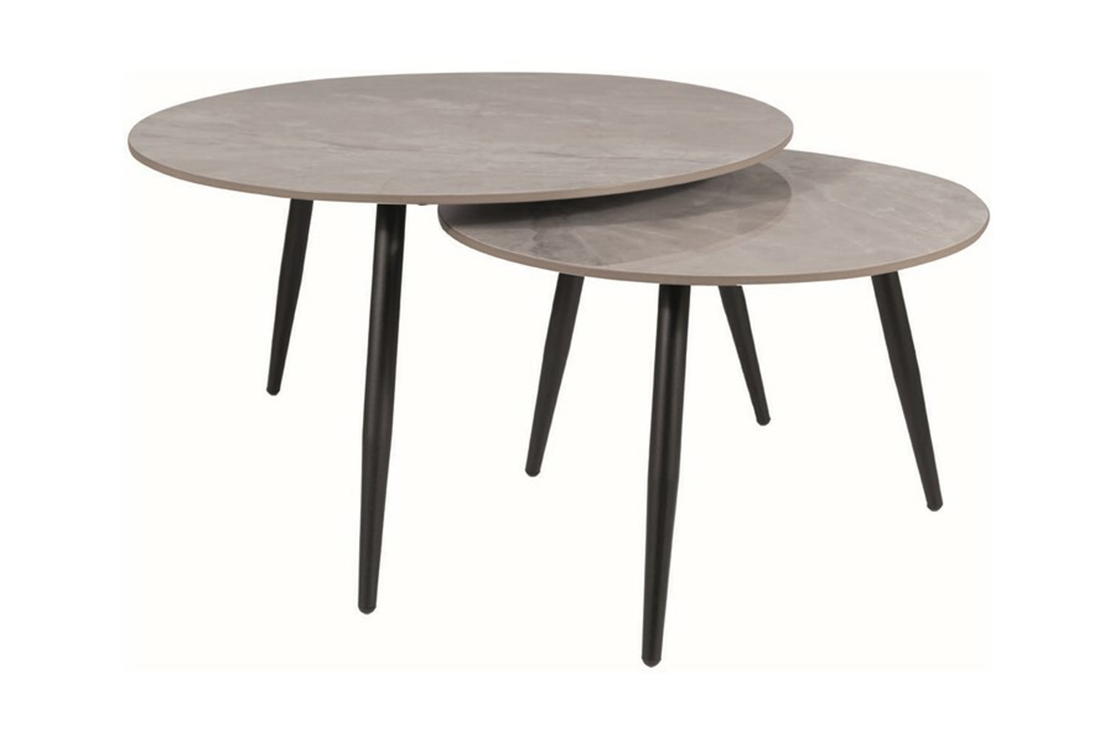 Súprava konferenčných stolíkov Kora C - sivá / čierny mat Komplet law do obývacej izby Kora C - šedý / Čierny mat