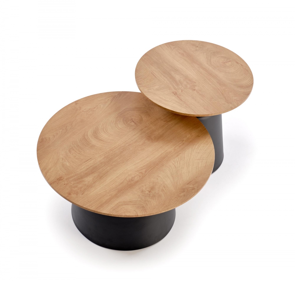 Sada konferenčných stolíkov Malomi - prírodný dekor / čierne nožičky Komplet law Malomi do obývacej izby - prírodné / Čierny