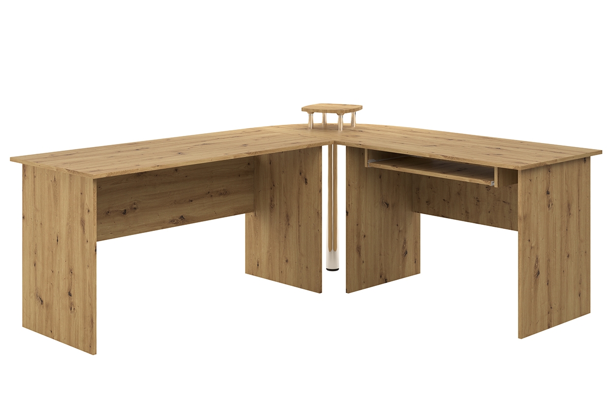 Rohový psací stůl BK53N se zásuvkovým kontejnerem - dub artisan Psací stůl do kanceláře