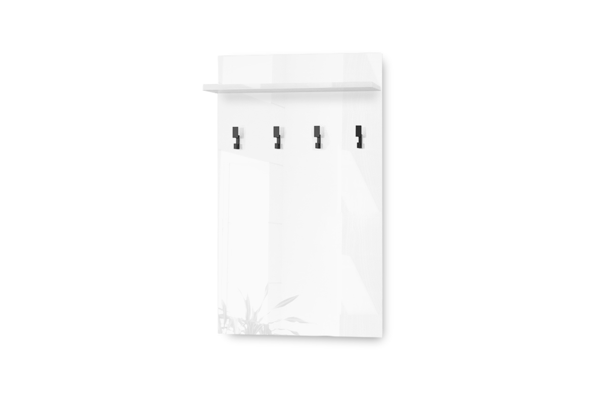 Zostava nábytku do predsiene Elif II Biely vysoký lesk Biely vešiak 