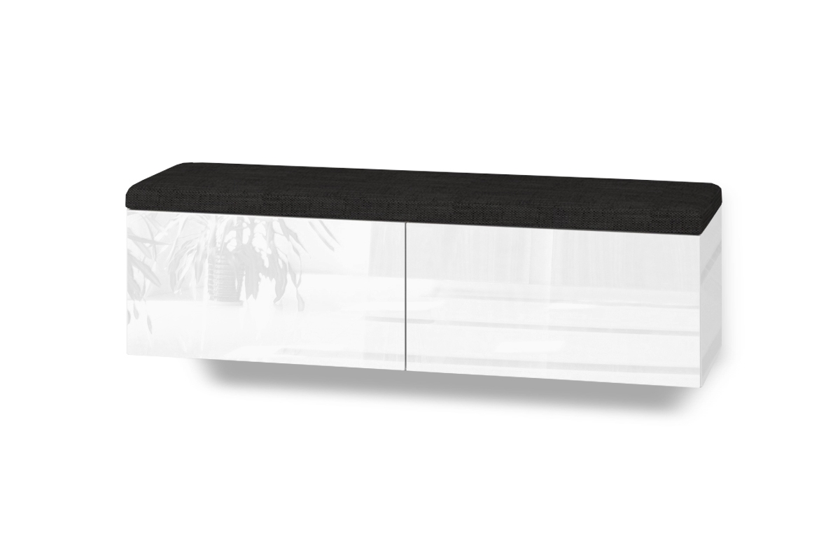 Zostava nábytku do predsiene Elif II Biely vysoký lesk Skrinka so sedákom