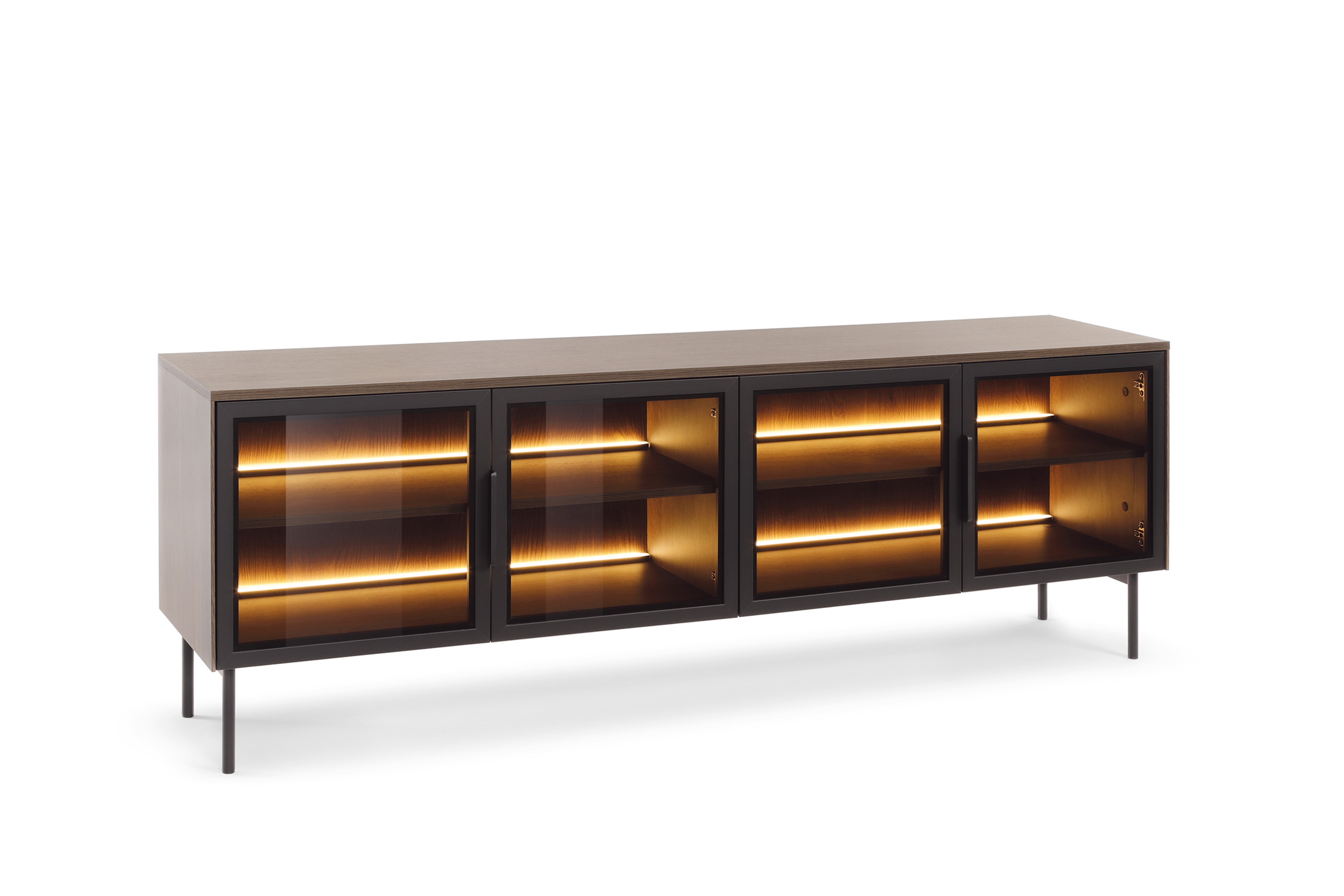 Obývací stěna Auri - dub dunin / černá Komplet nábytku pro obývacího pokoje Auri - dub dunin / černá