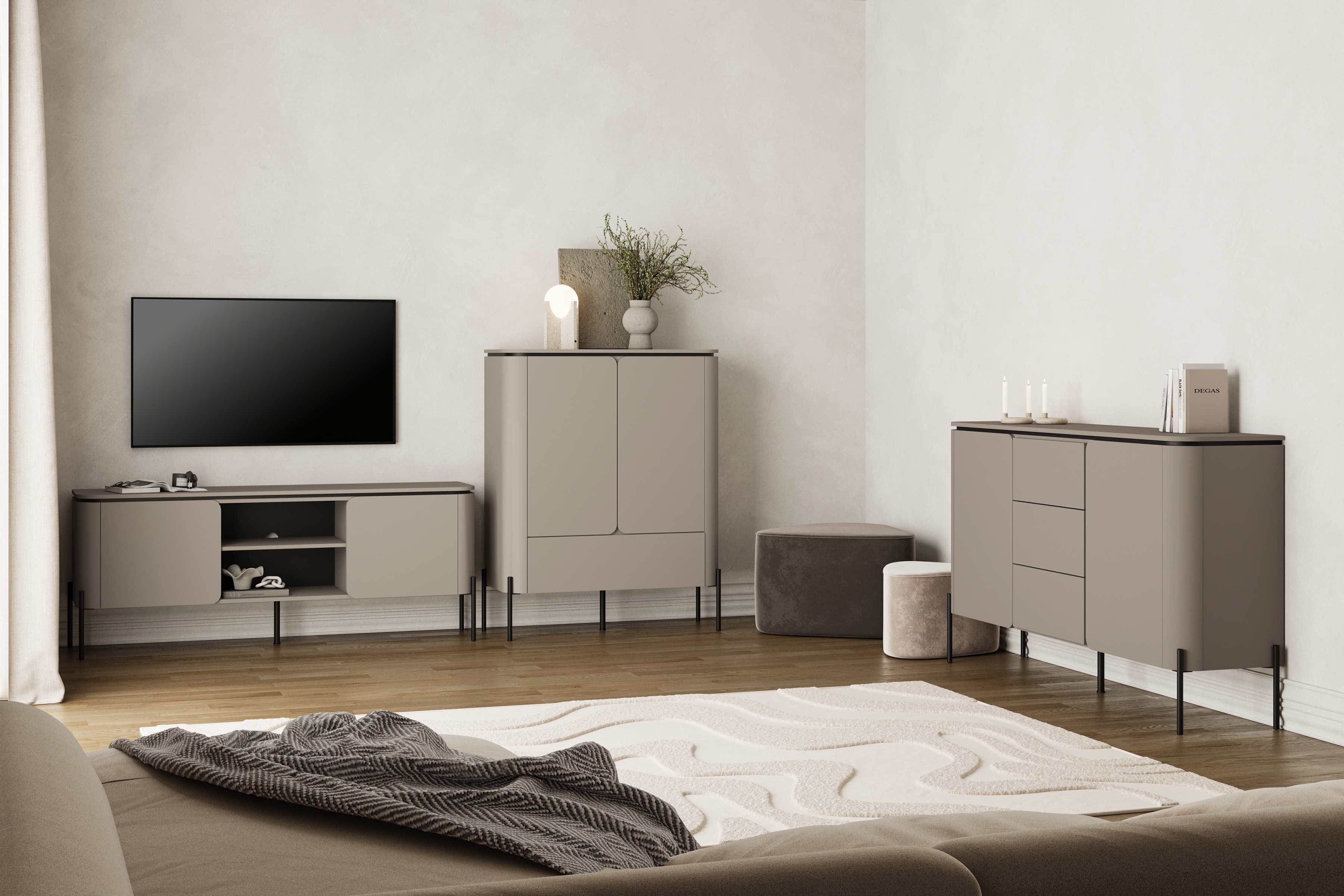 Súprava nábytku do obývačky Bello - congo Komplet nábytku do obývacej izby Bello z komodami - congo