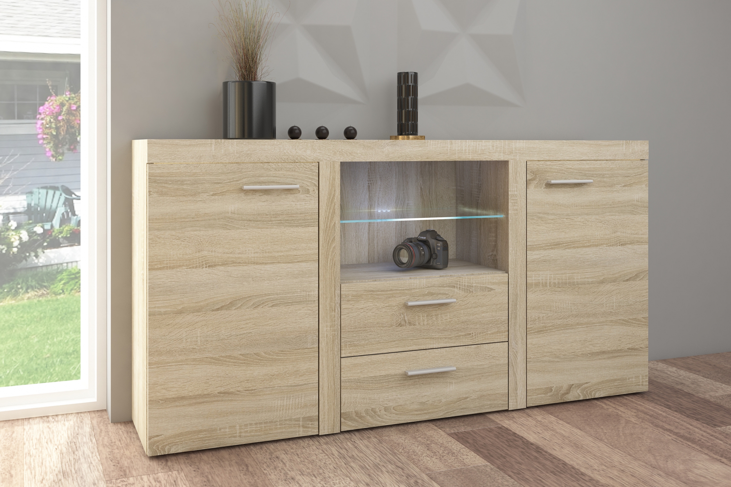 Obývací sestava Luiza XL - dub sonoma Komplet nábytku do obývacího pokoje Luiza XL - dub sonoma