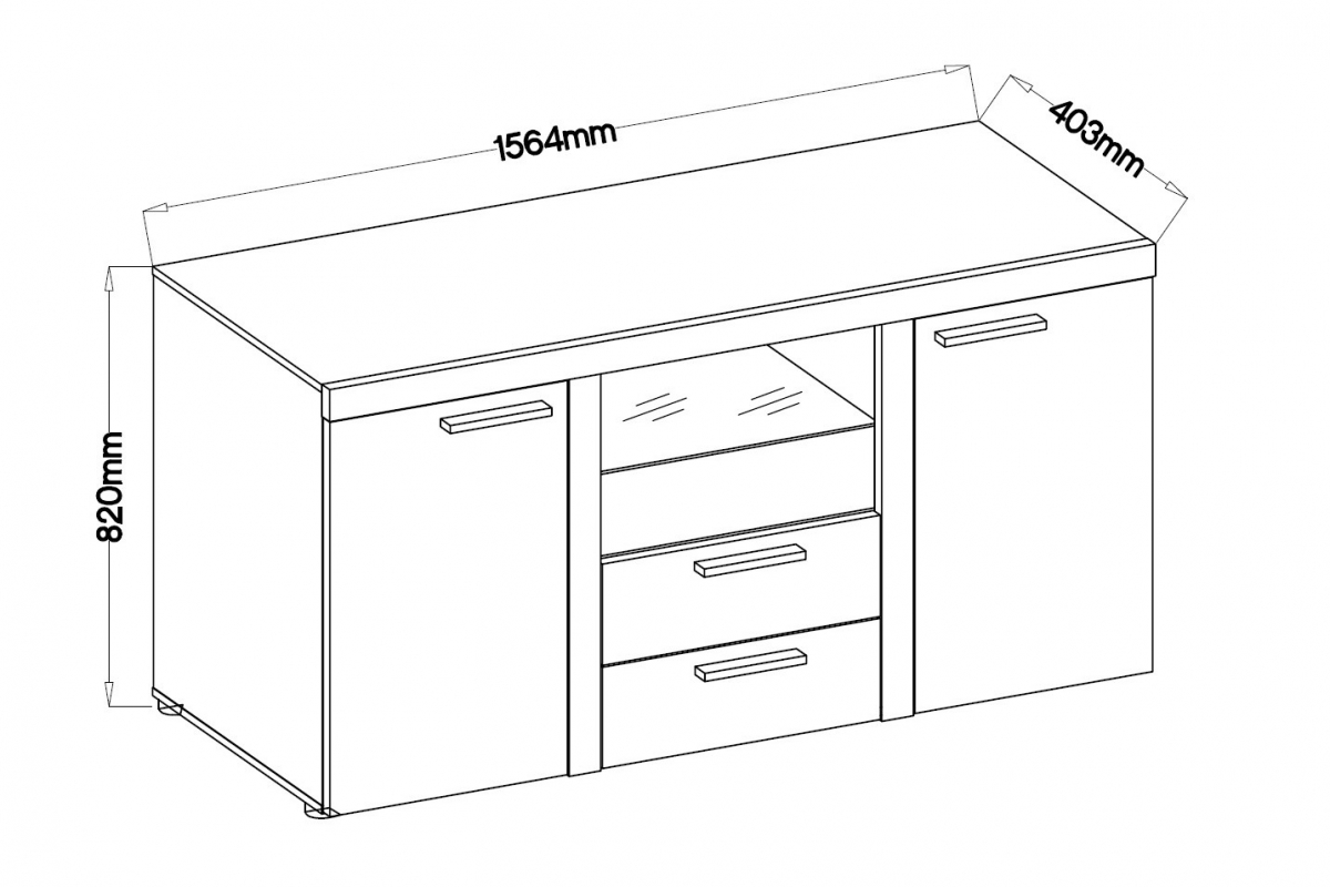 Obývací sestava Luiza XL - dub sonoma Komplet nábytku do obývacího pokoje Luiza XL - dub sonoma
