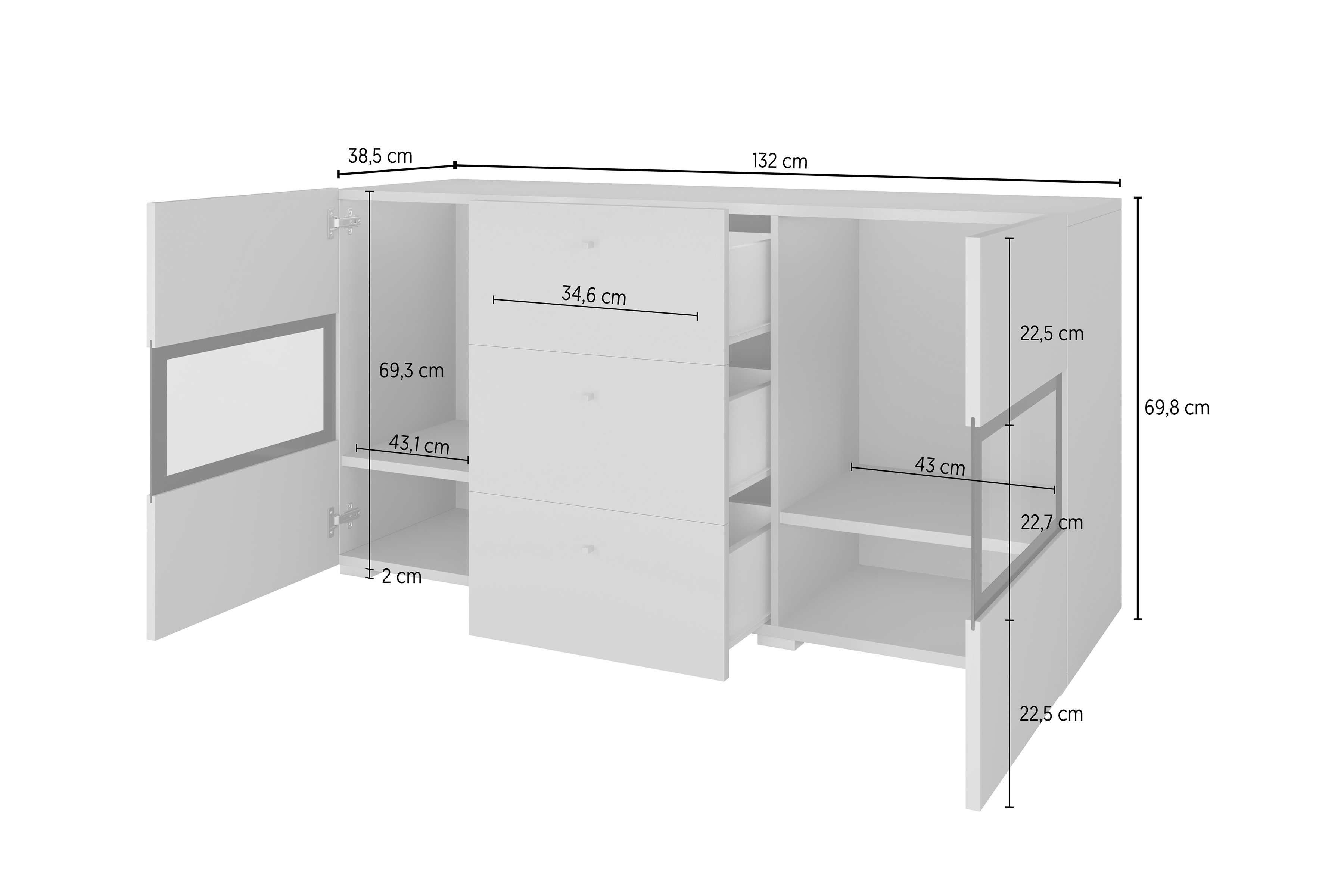 Obývací sestava Baros - komoda + konferenční stolek - touchwood / ořech satin Komplet nábytku pro obývacího pokoje z komoda i lawa Baros - touchwood / ořech sattin