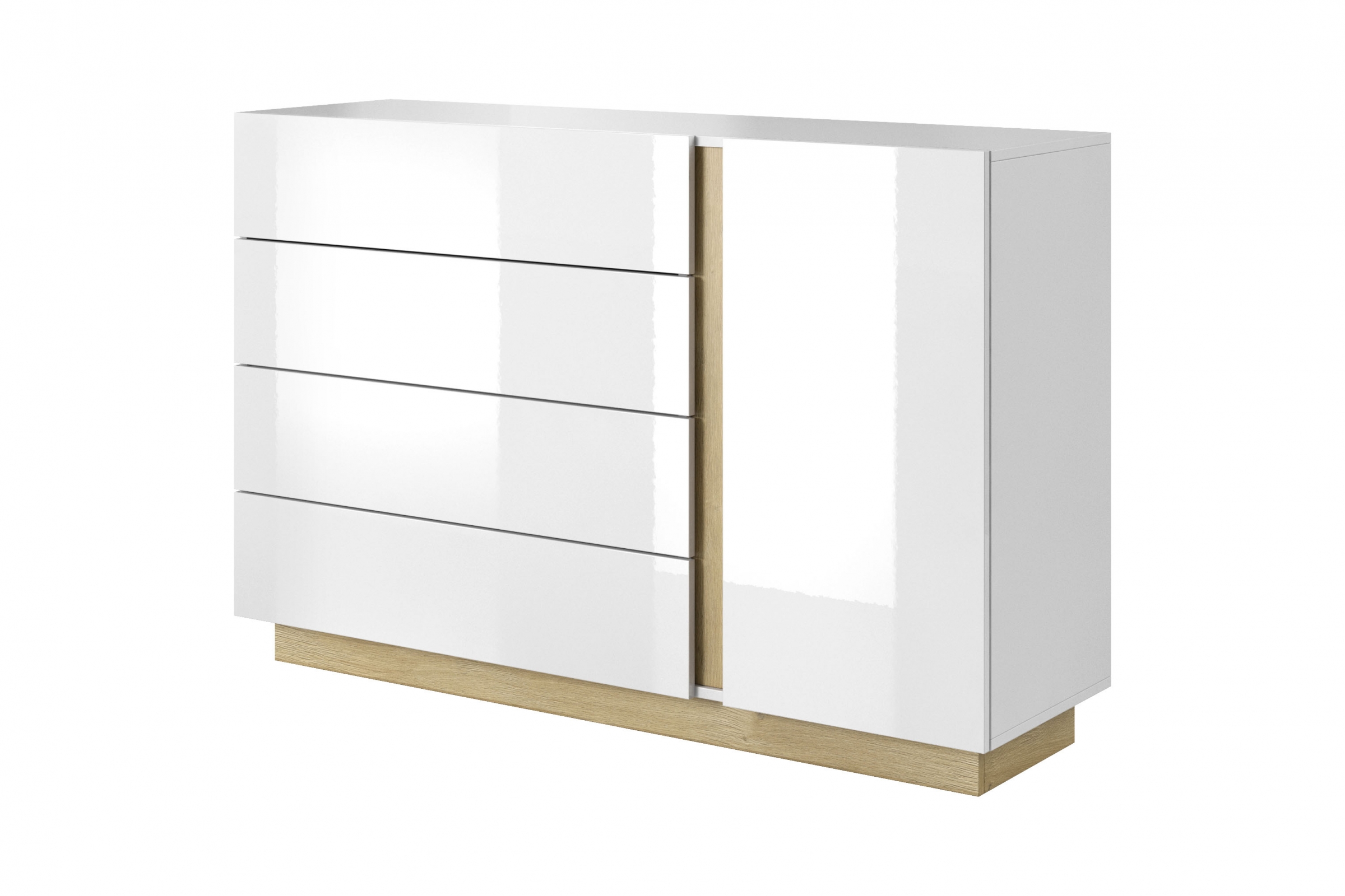 Ložnicová sestava Arcano, 4 prvky - bílá / dub grandson Komplet nábytku do ložnice Arcano - Bílý/Dub grandson - 4 elementy