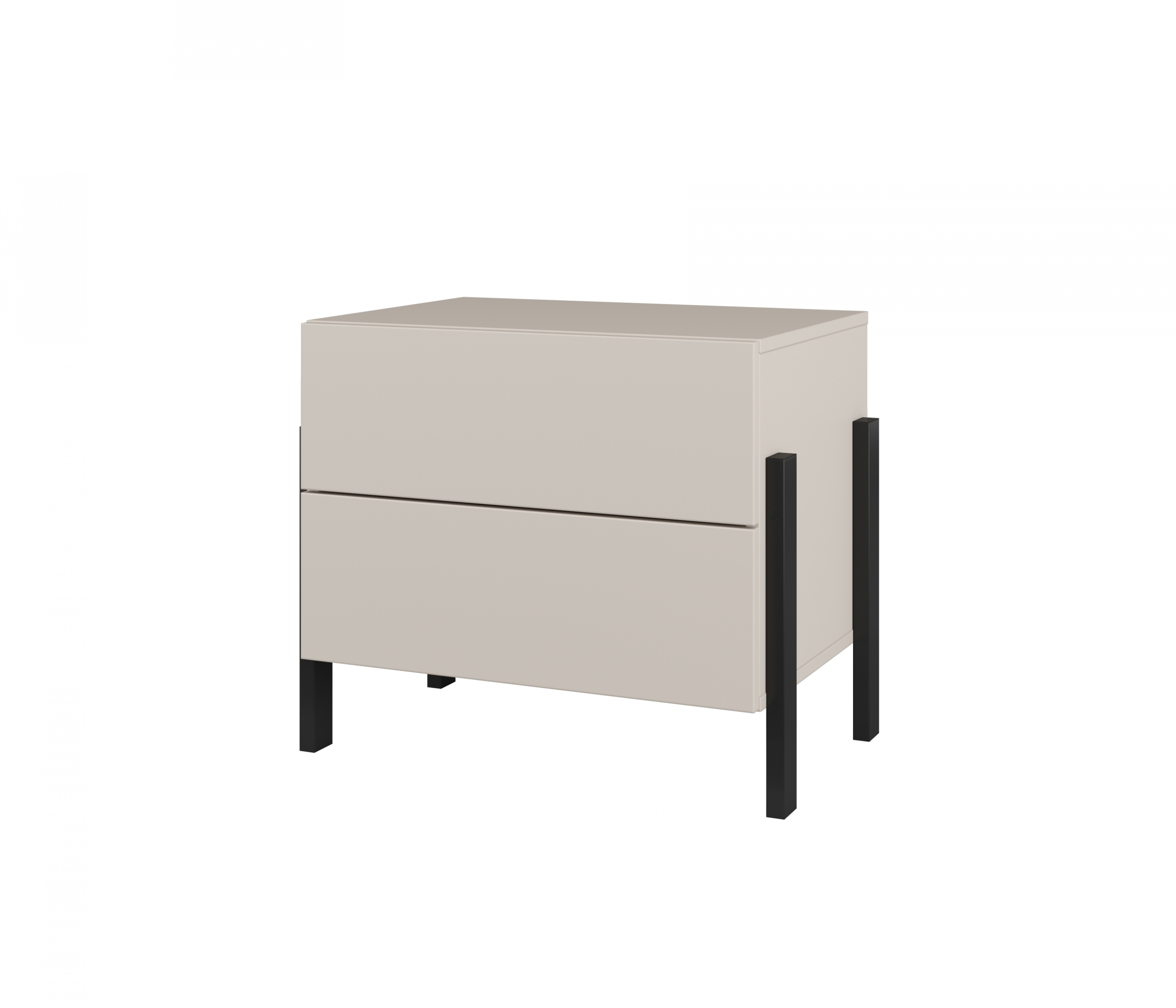 Ložnicová sestava Jukon s postelí s úložným prostorem 180x200 cm - kašmírová / černé nožky Komplet nábytku pro ložnice Jukon Postel s úložným prostorem180x200 cm, Noční stolky i Toaletní stolek z zrcadlem - kašmír / černé nožičky