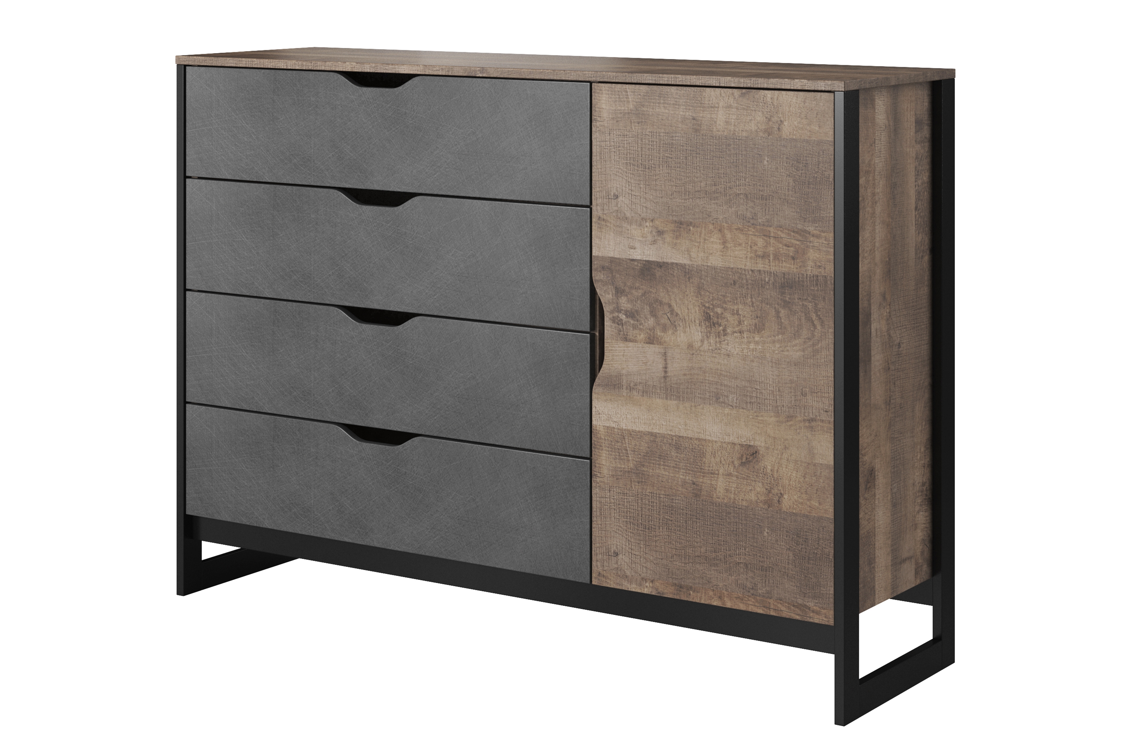 Ložnicová sestava Moduzo - dub sand grange / matera Komplet nábytku do ložnice Moduzo - Dub sand grange/matera - 4 elementy