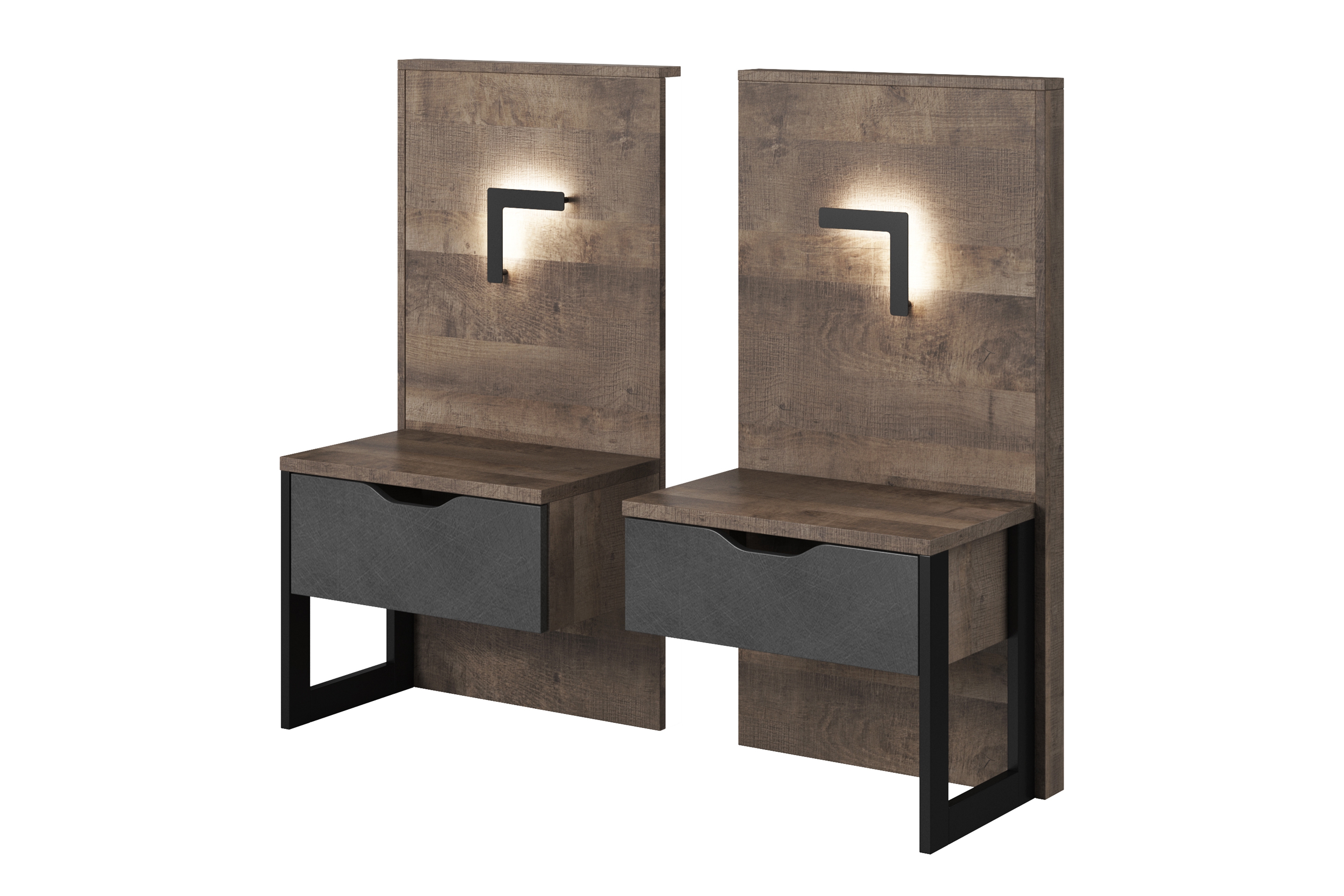 Ložnicová sestava Moduzo - dub sand grange / matera Komplet nábytku do ložnice Moduzo - Dub sand grange/matera - 4 elementy