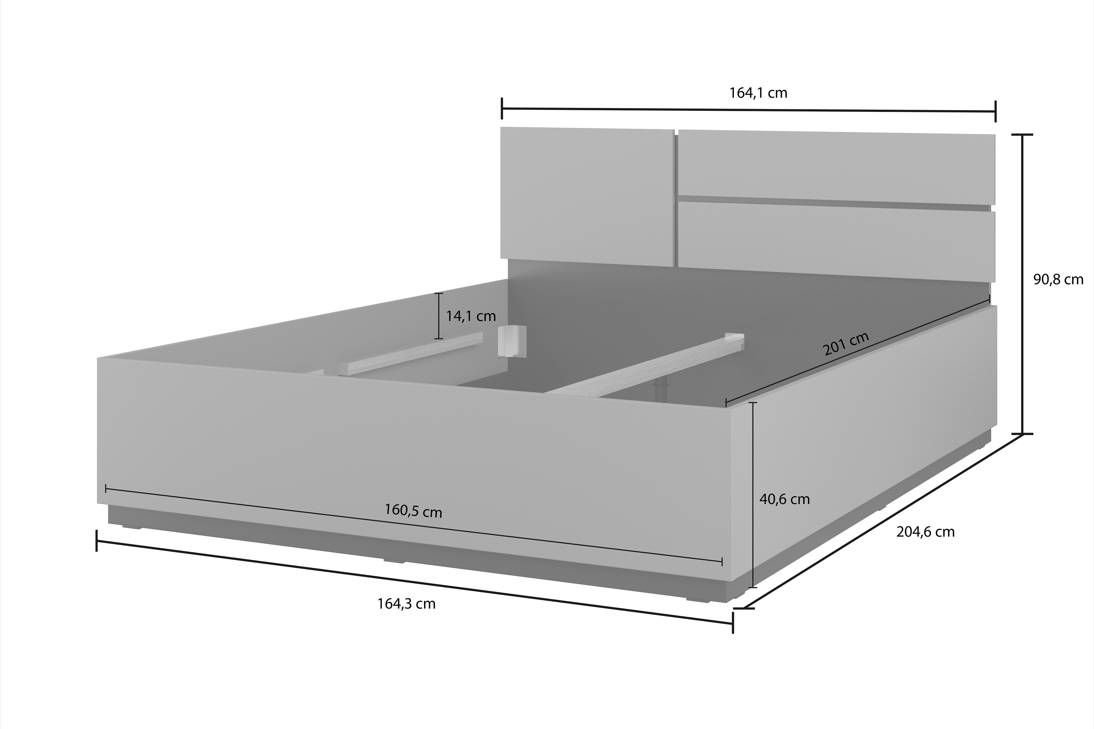 Ložnicová sestava Cross s postelí 160x200 cm – tlumená zelená / černá Komplet nábytku pro ložnice z lozkiem 160x200 cm - zgaszona zelená / zgaszona zelená - černá