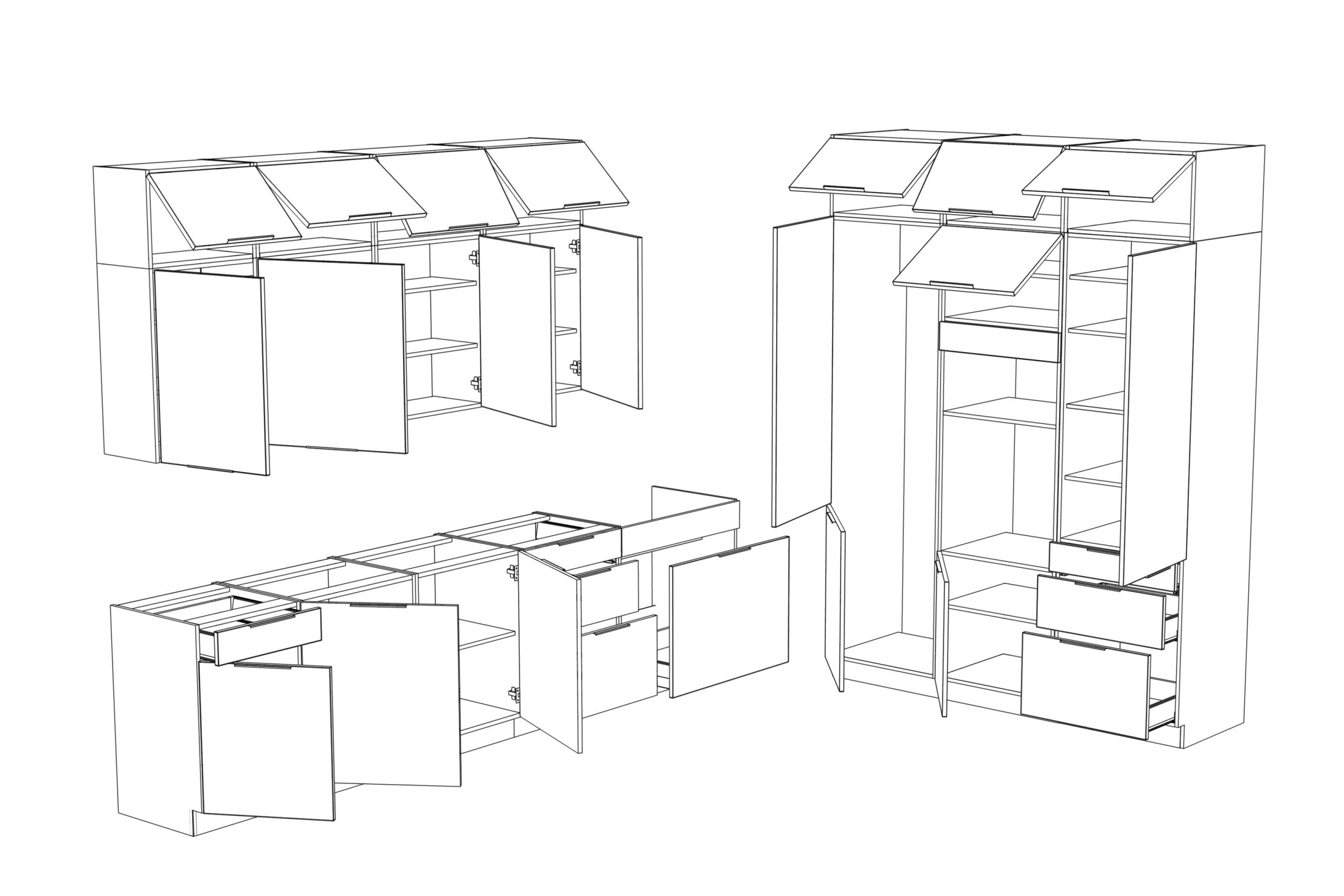 Kuchyňská linka Arvani 310x180 cm - kašmír / dub artisan Komplet nábytku kuchennych Arvani 310x180cm - kašmír / dub artisan