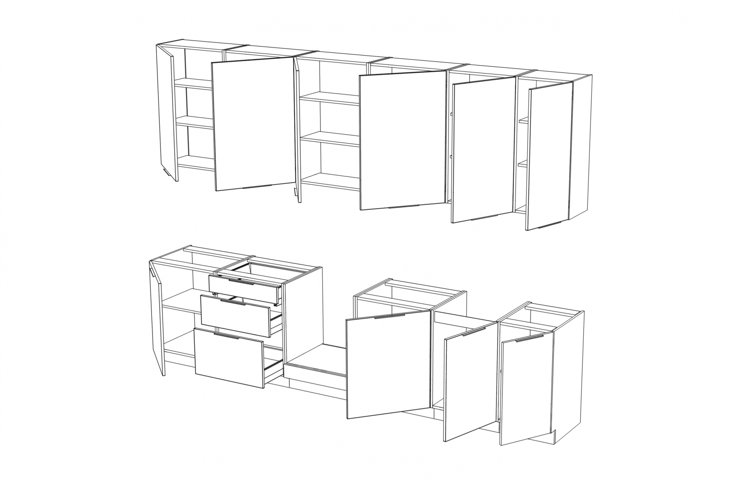 Kuchyňská linka Arvani 330 cm - kašmír / dub artisan Komplet nábytku kuchennych Arvani 330cm - kašmír / dub artisan