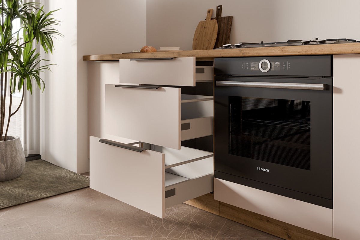 Kuchyňská linka Arvani 390 cm - kašmír / dub artisan Komplet nábytku kuchennych Arvani 390cm - kašmír / dub artisan