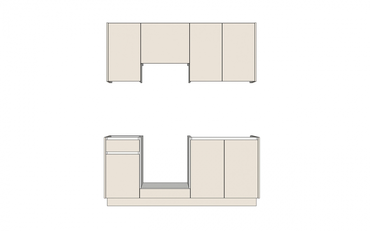 Kuchynská zostava Campari 180 cm – pieskovobéžová Komplet nábytku kuchynského Campari 180 cm - Béžová Pieskový