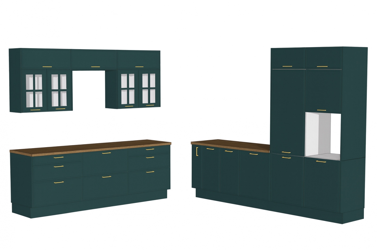 Kuchynská zostava Kammono F 243x283 cm - morská Komplet nábytku kuchynského Kammono F 243x283cm - Morský