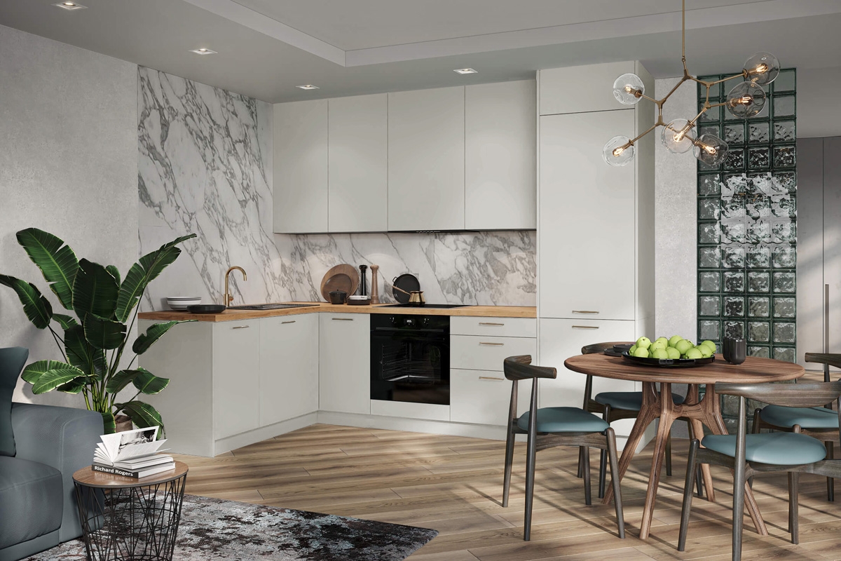 Kuchyňský komplet KAMMONO M4 Komplet nábytku kuchennych Kammono M4 170x270cm - beige