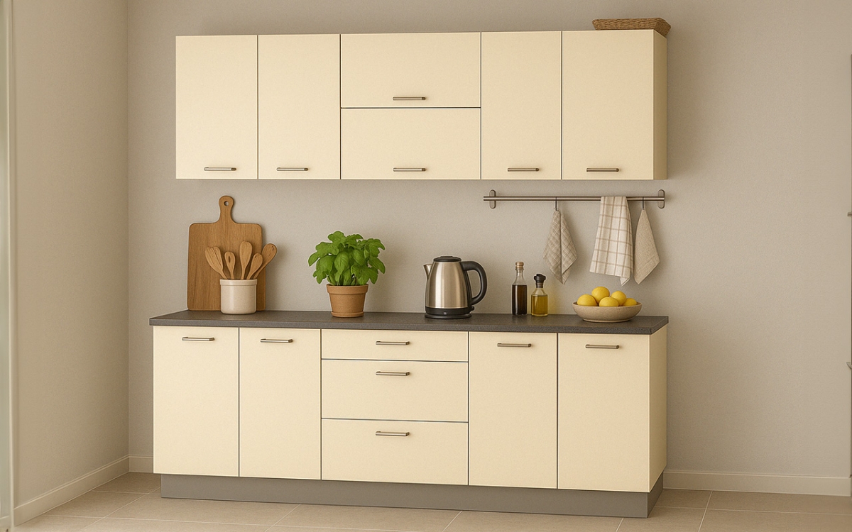 Komplet nábytku kuchynského Laon 240cm - Krémový lesk Komplet nábytku kuchynského Laon 240cm - Krémový lesk