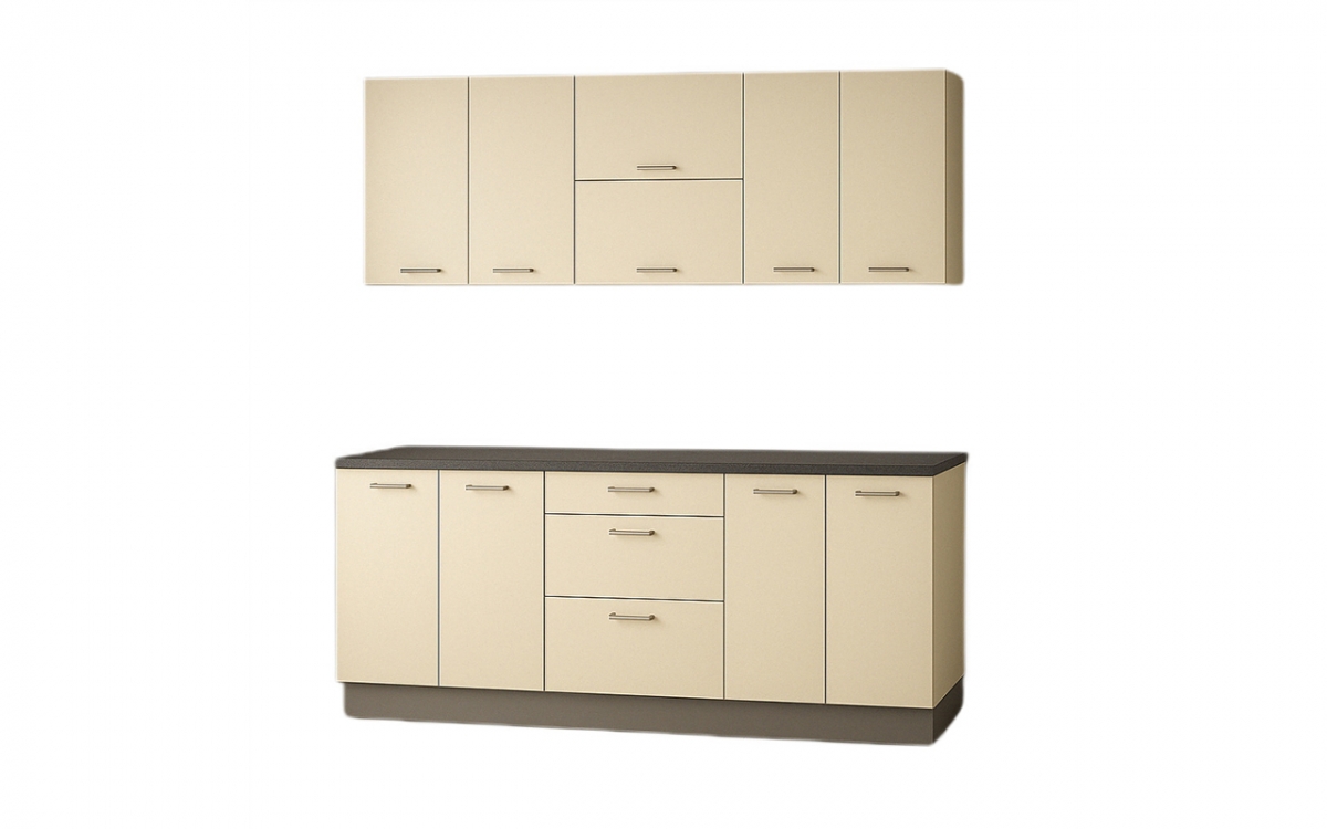 Komplet nábytku kuchynského Laon 240cm - Krémový lesk Komplet nábytku kuchynského Laon 240cm - Krémový lesk