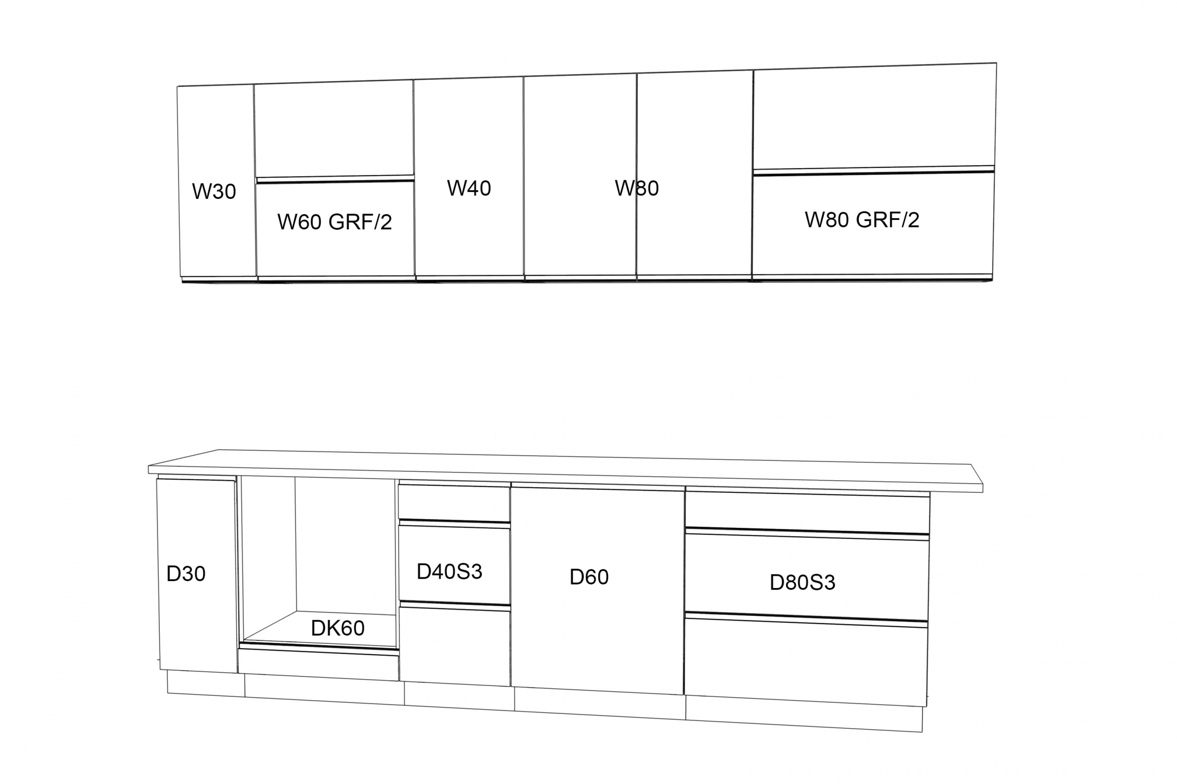 Kuchynská zostava Livia 290 cm - biely mat - Koncovka Série Komplet nábytku kuchynského Livia 290cm - biely mat - Koncovka Série