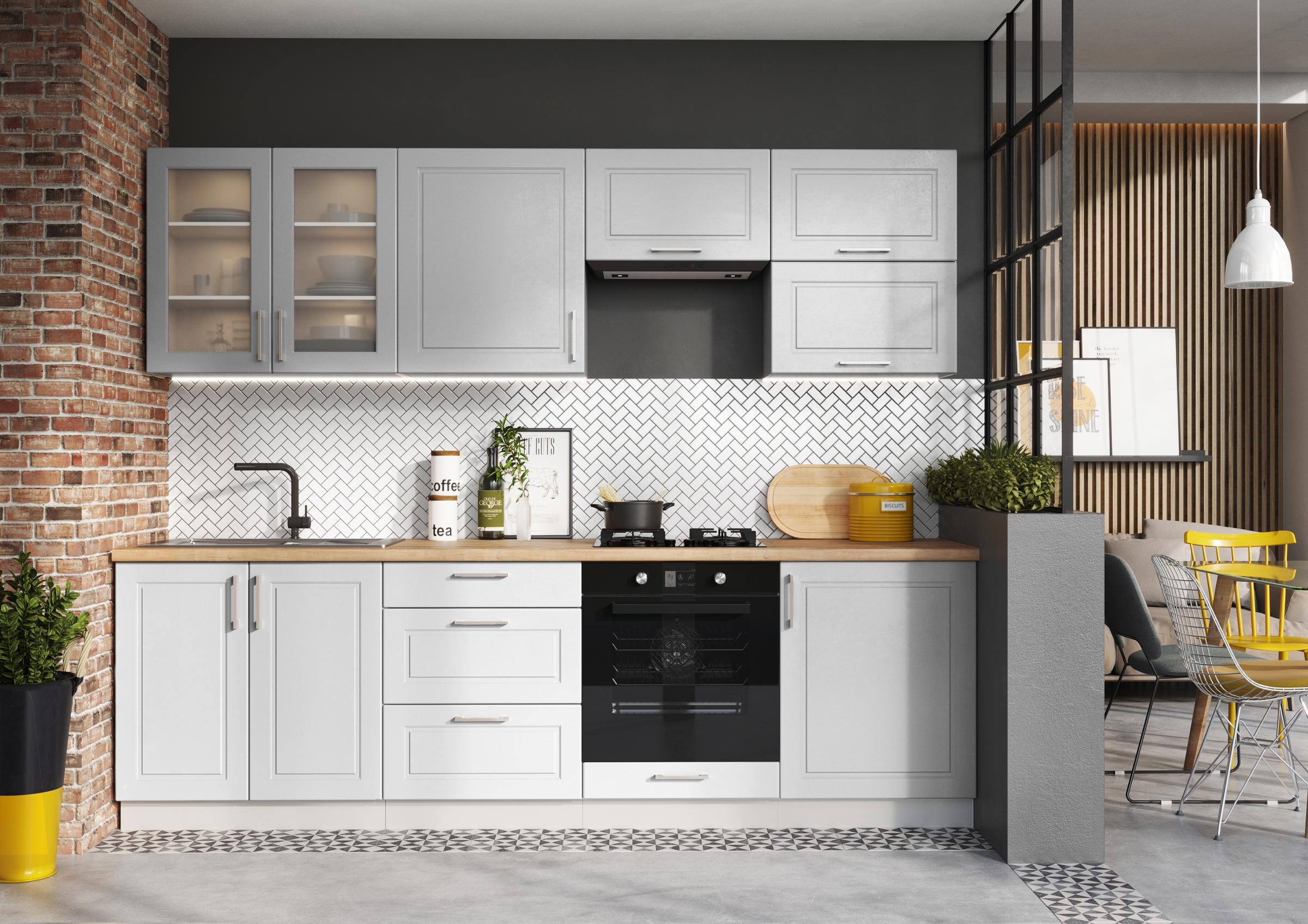 Komplet nábytku kuchennych Natalia 260cm z DK60 - šedá mat Komplet nábytku kuchennych Natalia 260cm z DK60 - šedá mat