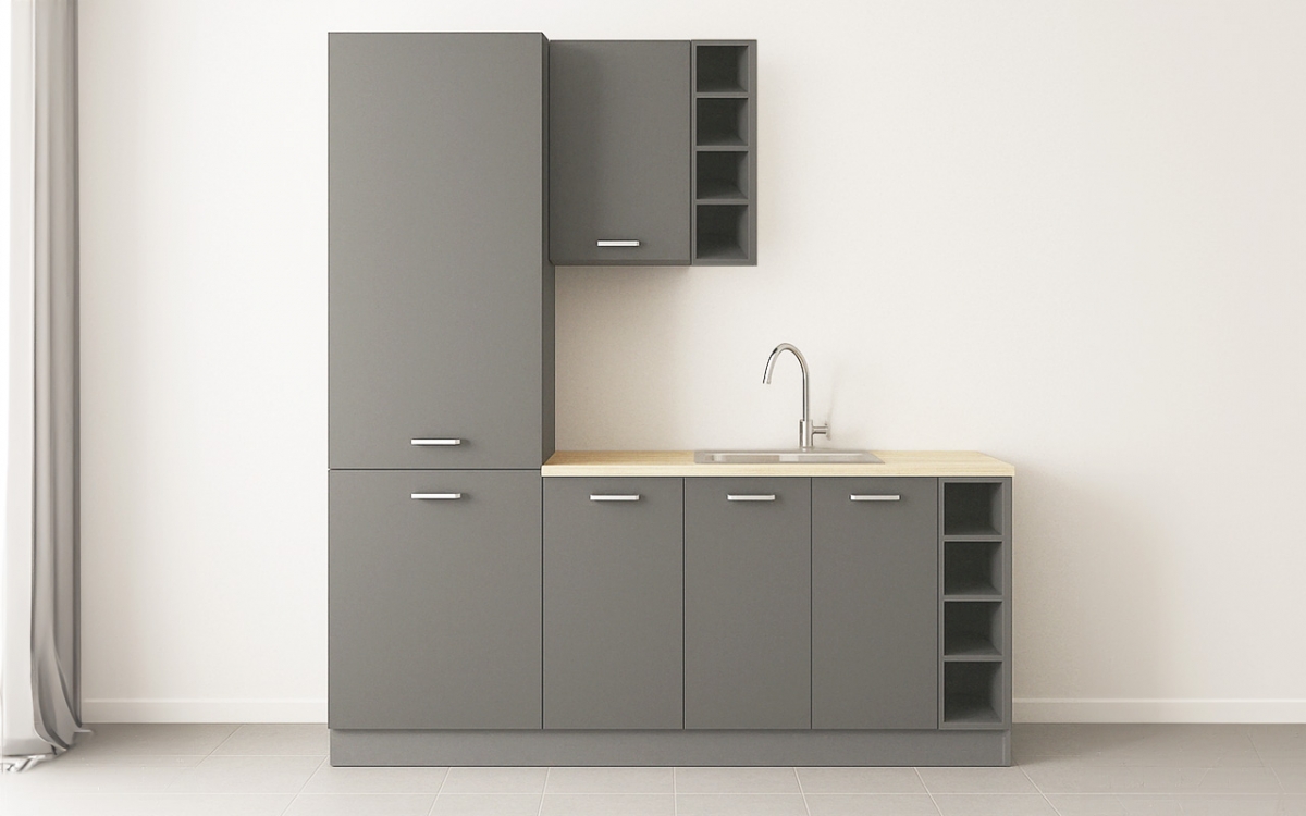 Komplet nábytku kuchynského Prado 195cm - Šedý lesk - Limitovaná ponuka Komplet nábytku kuchynského Prado 195cm - Šedý lesk