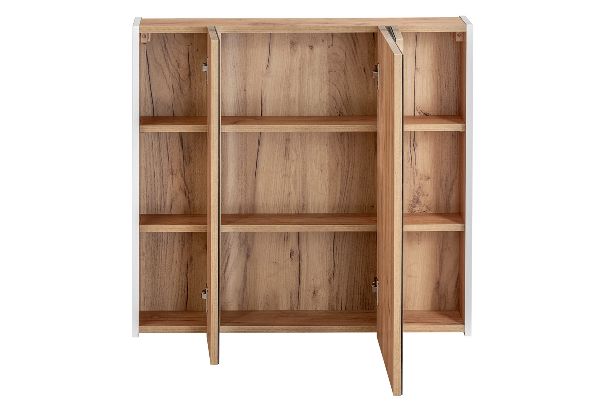 Koupelnová sestava Capri 60 cm - bílý lesk / dub žlutý Komplet nábytku do koupelny Capri Bílý lesk/Dub Žlutý - 60 cm