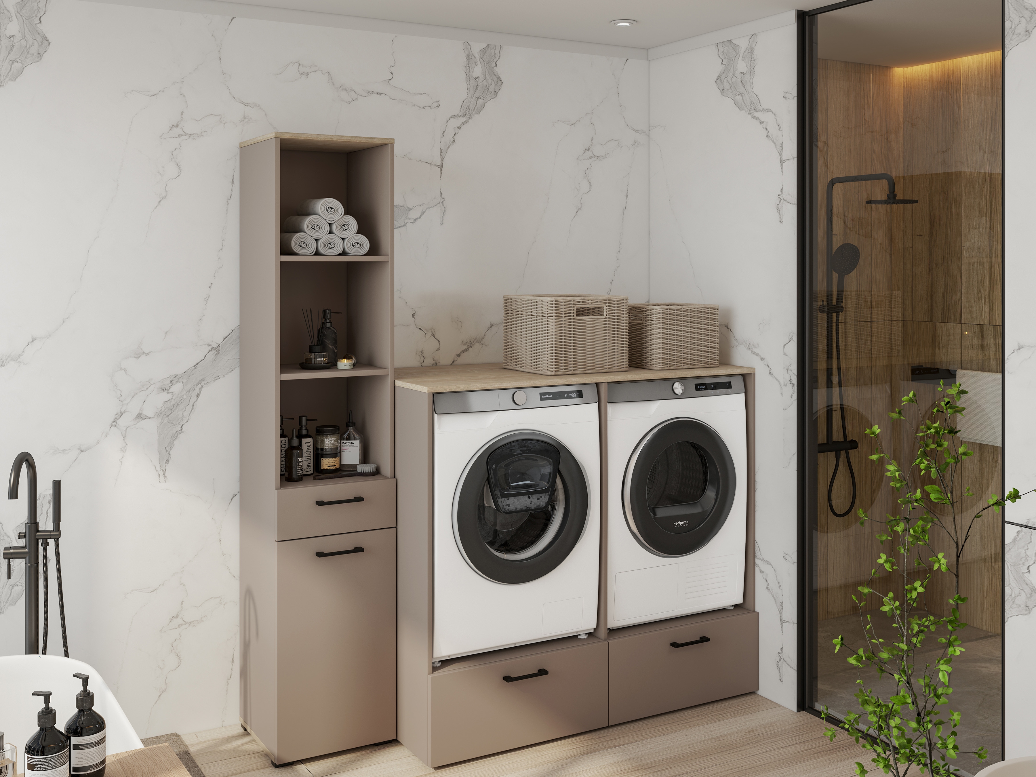 Nábytok do kúpeľne Rosa - congo / dub olejovaný Komplet nábytku lazienkowych Rosa - congo / Dub olejowany