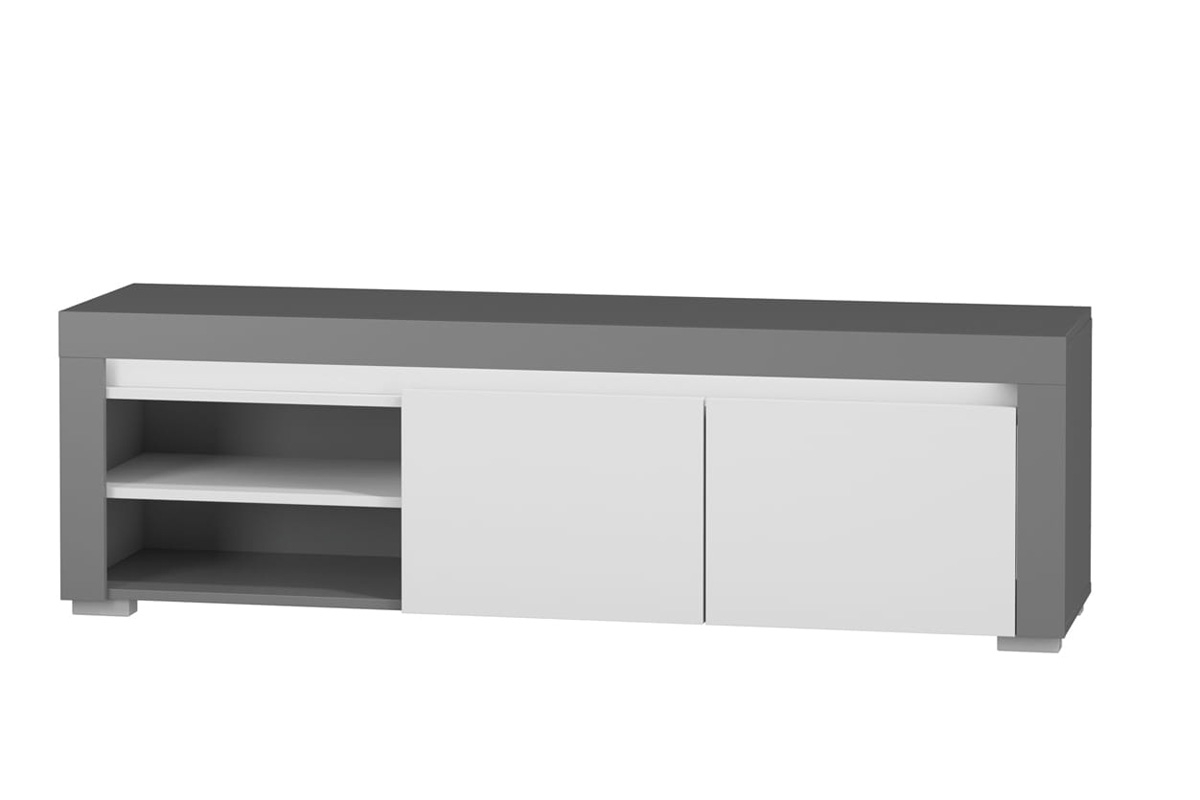 Zostava nábytku Alabama biely mat / Šedý mat TV skrinka Alabama ABTV-1 biely mat / šedý mat