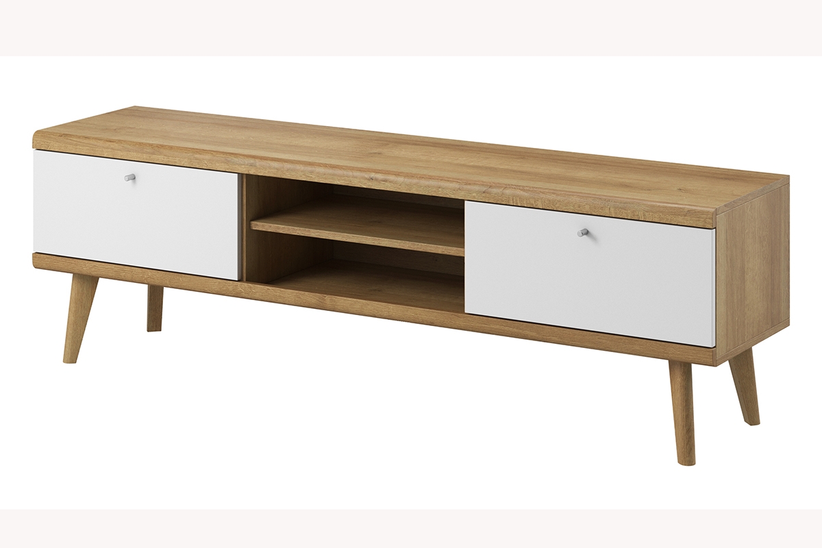 Sestava nábytku do obývacího pokoje Promi - bílý mat / dub riviera Skříňka TV