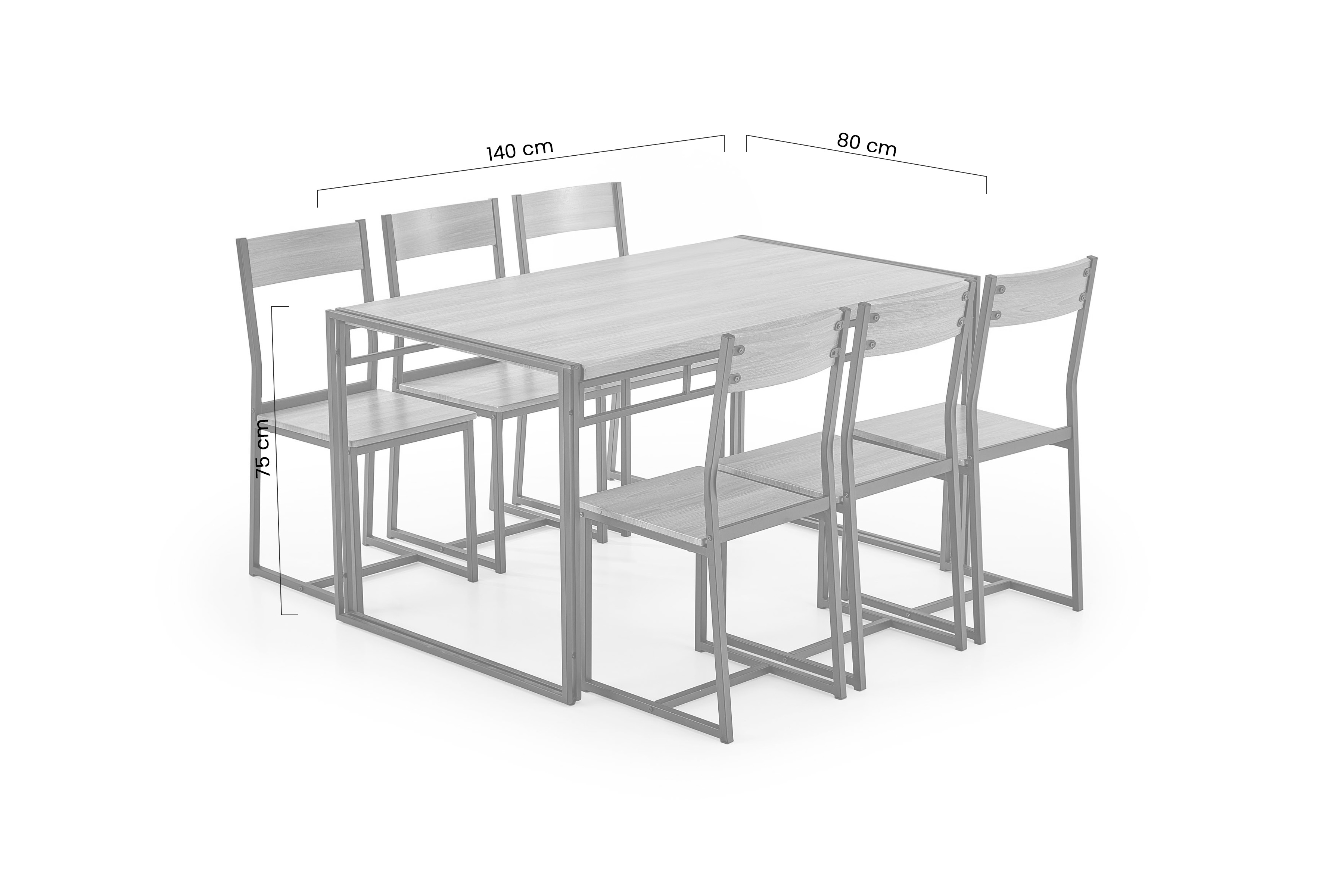 Jídelní set Bolivar - stůl a židle - zlatý dub / černý Komplet nábytku Stůl z krzeslami Bolivar - dub zlatá / černá