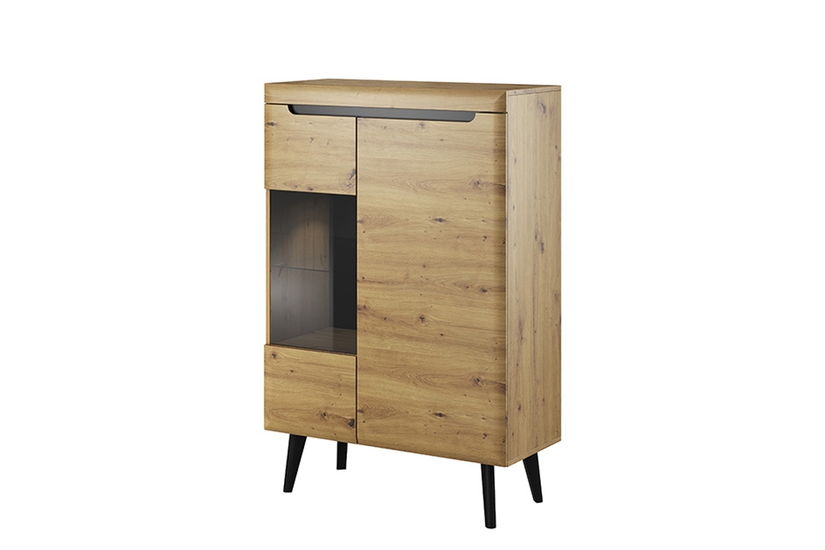 Moderní obývací sestava Dorin - dub artisan Vitrína stojací dvoudveřová