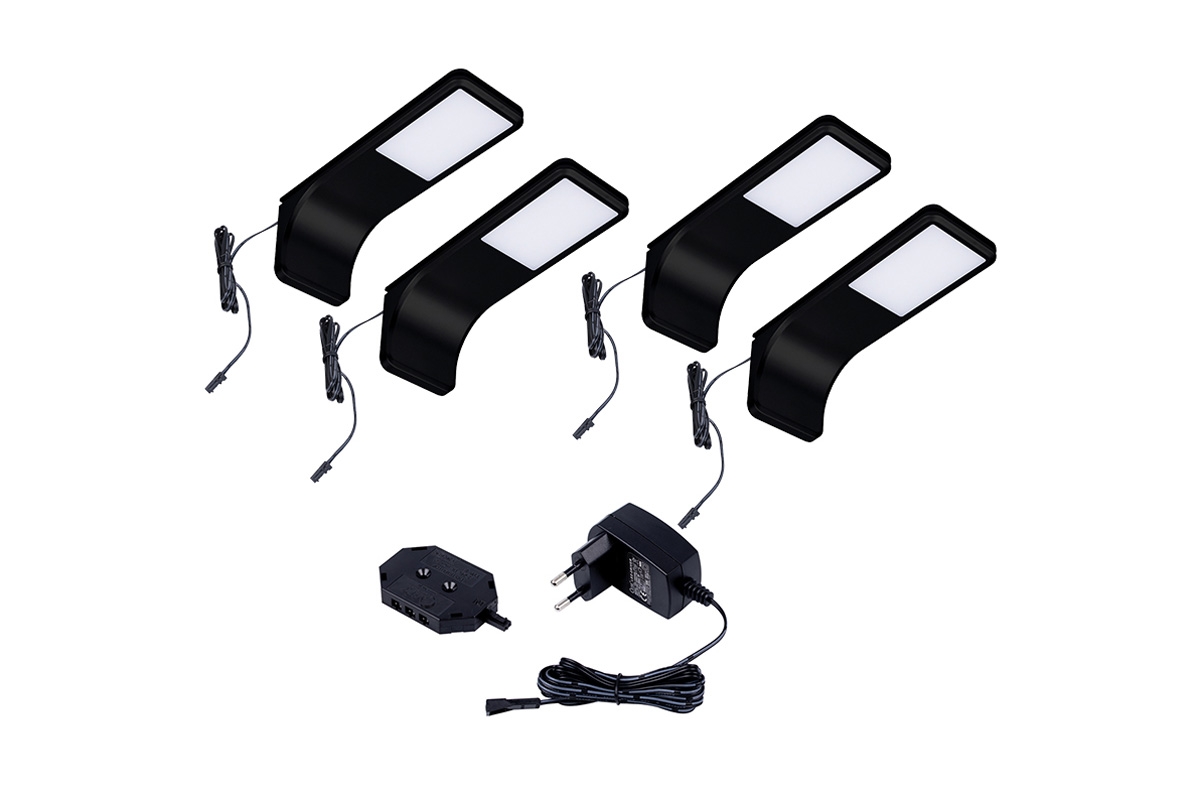 Komplet oswietleniowy LED BELIZE Černý 4pkt  - výprodej Zestaw oświetleniowy LED BELIZE CZARNY 4pkt 