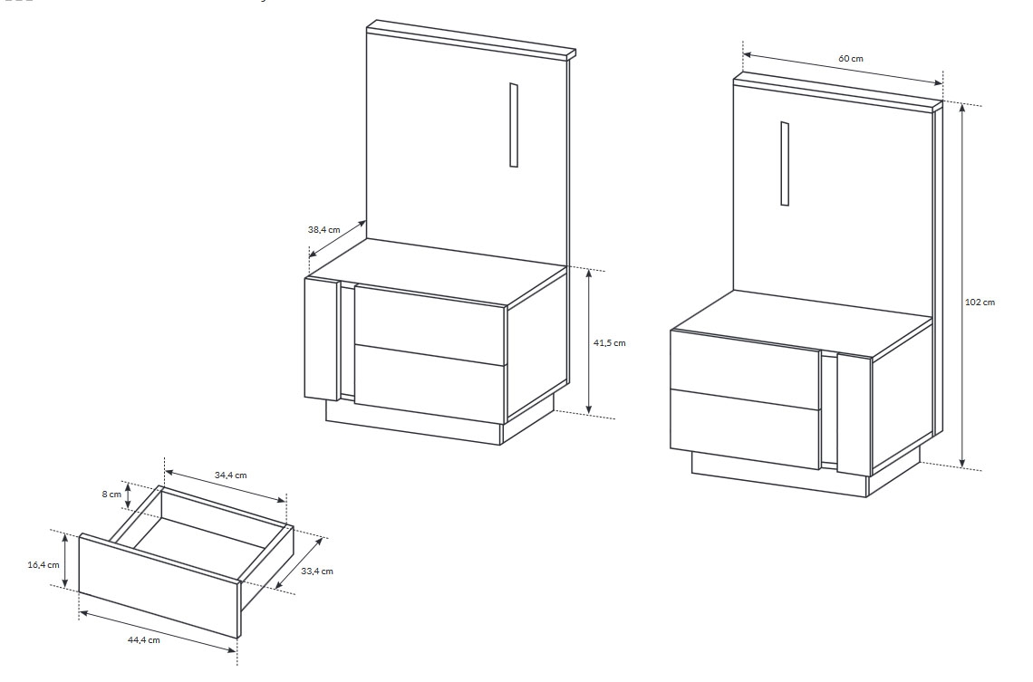 Sada nočních stolků Arcano s osvětlením - dub artisan / šedý grafit Komplet szafek nocnych Arcano s osvětlením - dub artisan/grafit