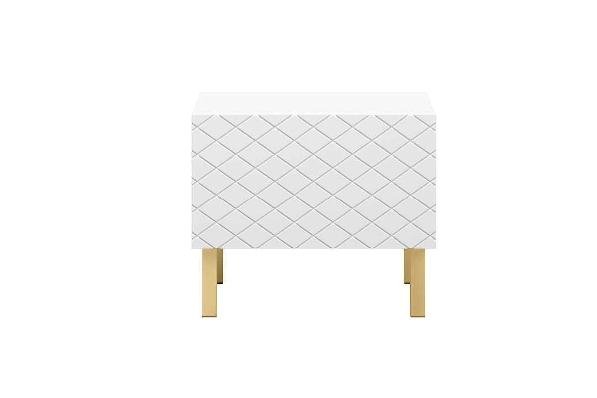 Sada 2 nočních stolků Scalia II 50 cm 1SZ - bílý mat / zlaté nohy - Omezená nabídka Komplet nočních stolků Scalia II 50 1SZ 2 ks. - Bílý mat / zlaté nožičky