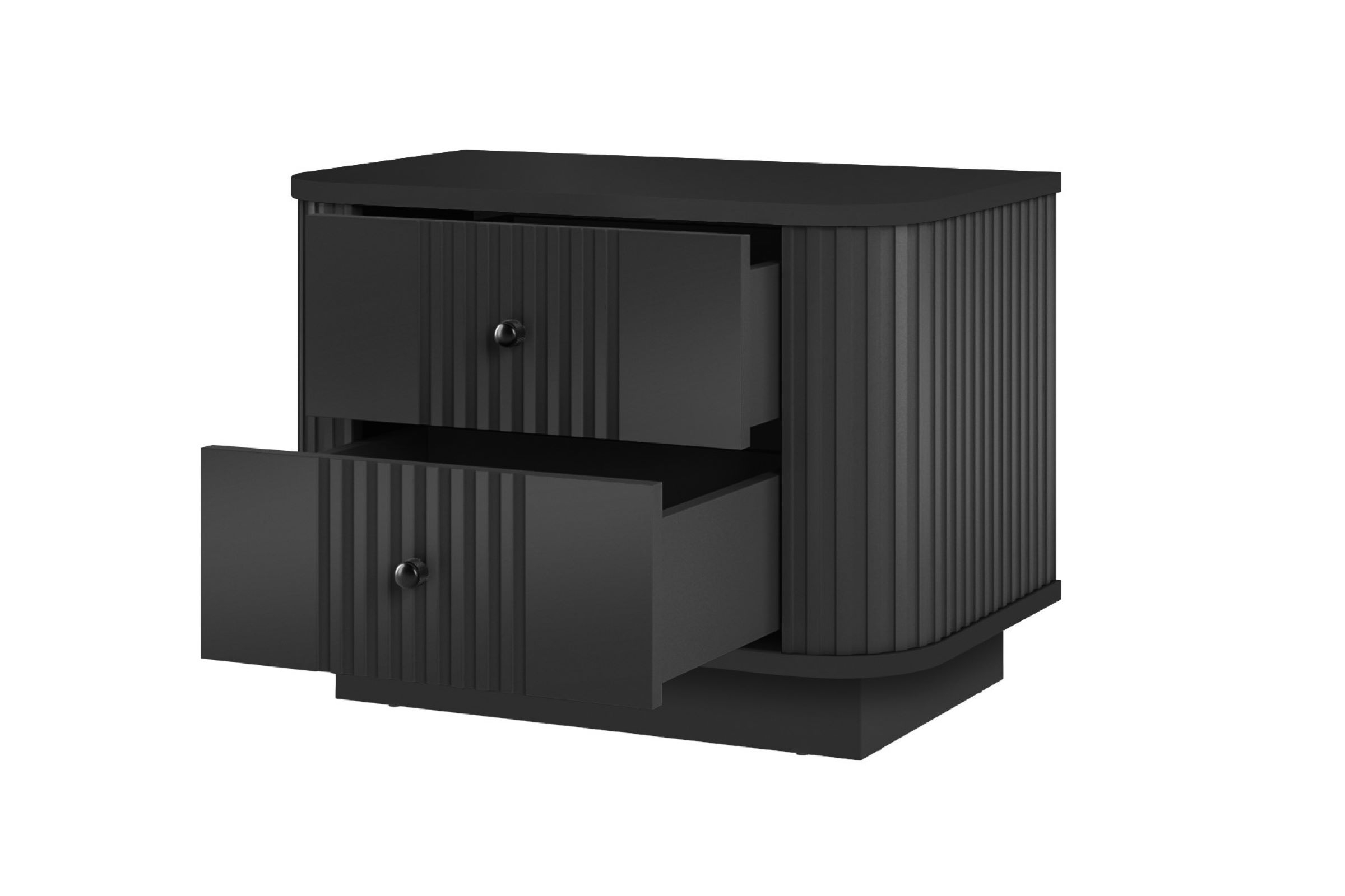 Sada nočních stolků Vesper 56 cm - černá / černé úchytky Komplet szafek nocnych Vesper 56 cm - černá / černá Úchytky