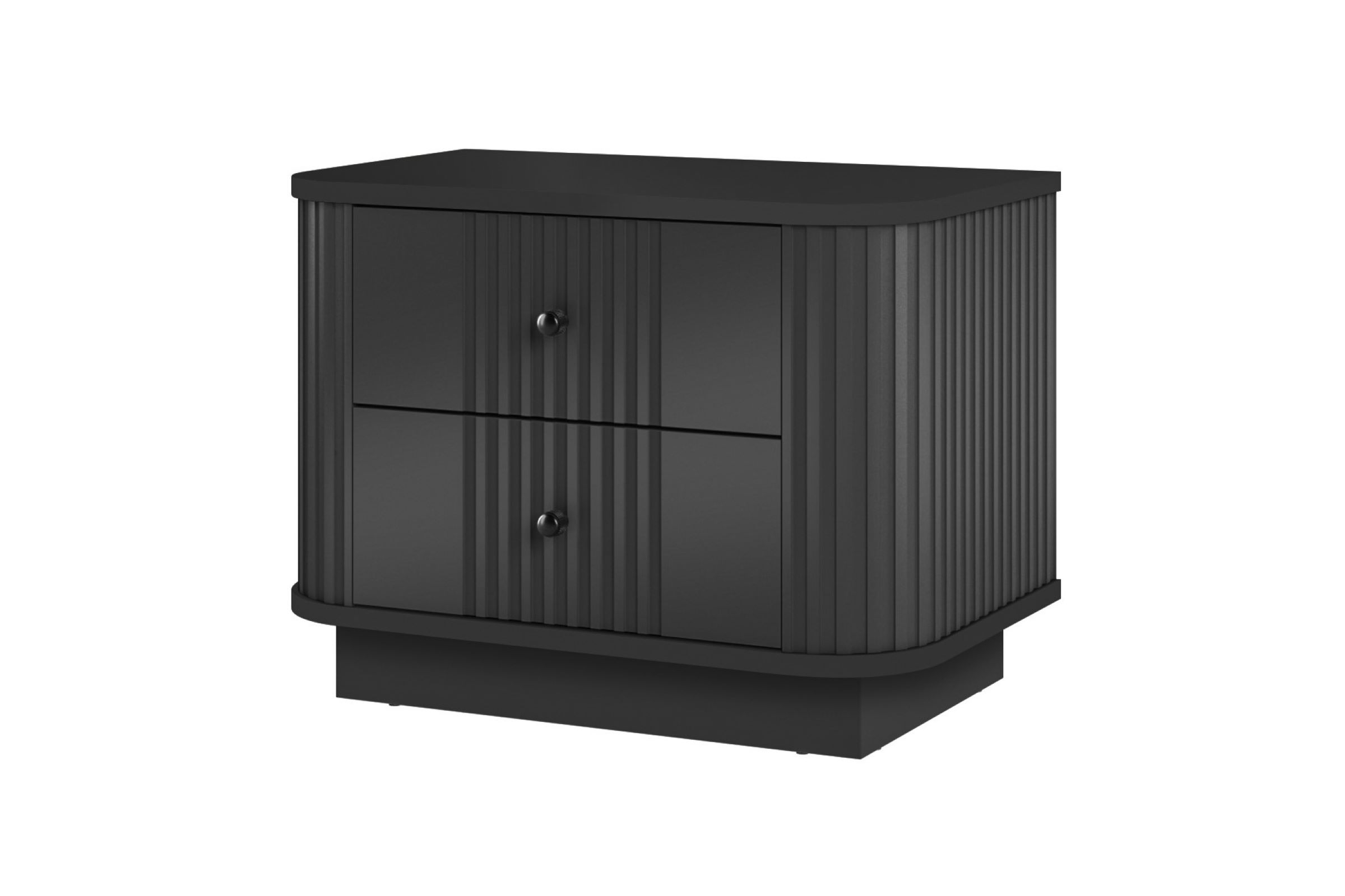 Sada nočních stolků Vesper 56 cm - černá / černé úchytky Komplet szafek nocnych Vesper 56 cm - černá / černá Úchytky