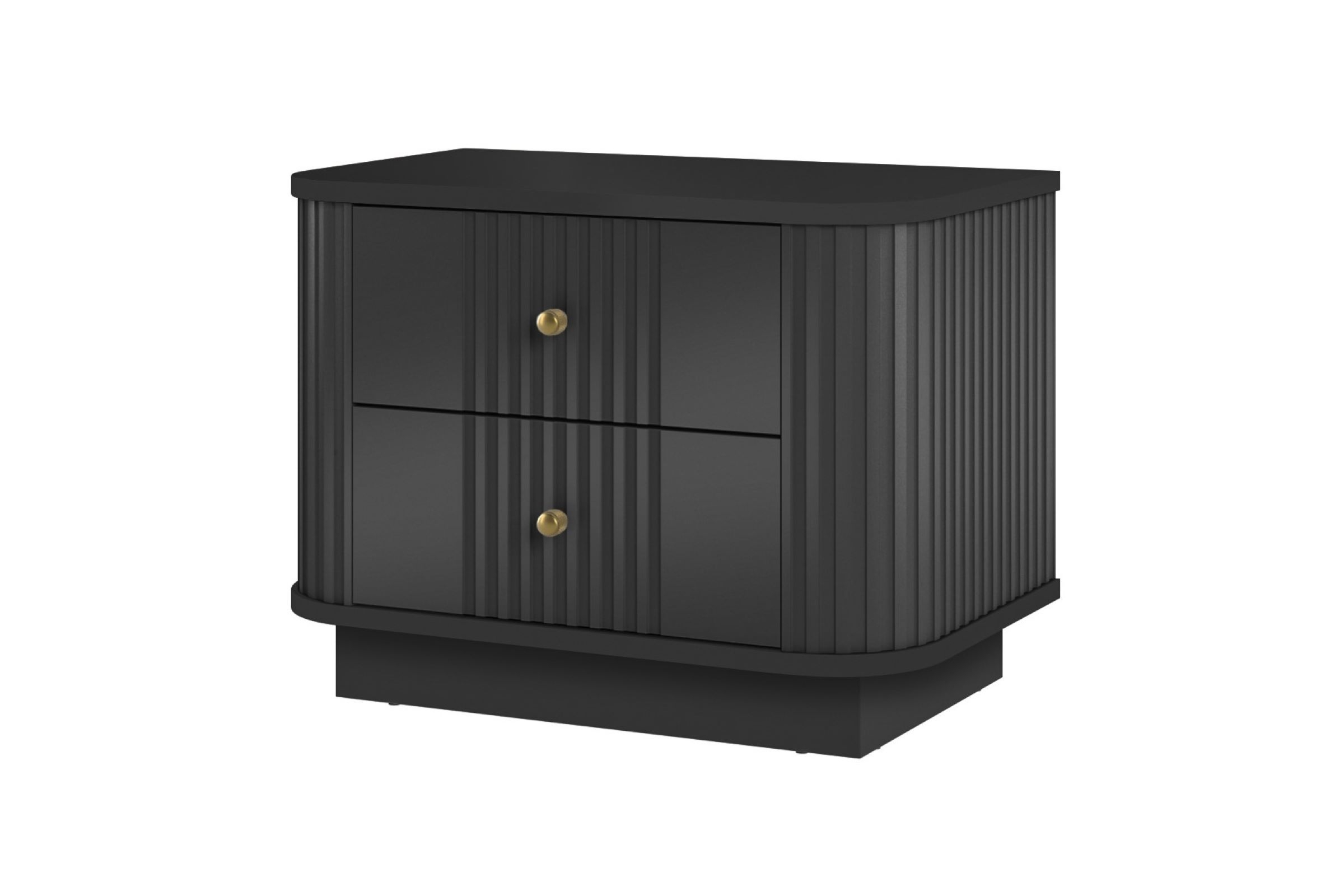 Sada nočních stolků Vesper 56 cm - černá / zlaté úchytky Komplet szafek nocnych Vesper 56 cm - černá / zlote Úchytky