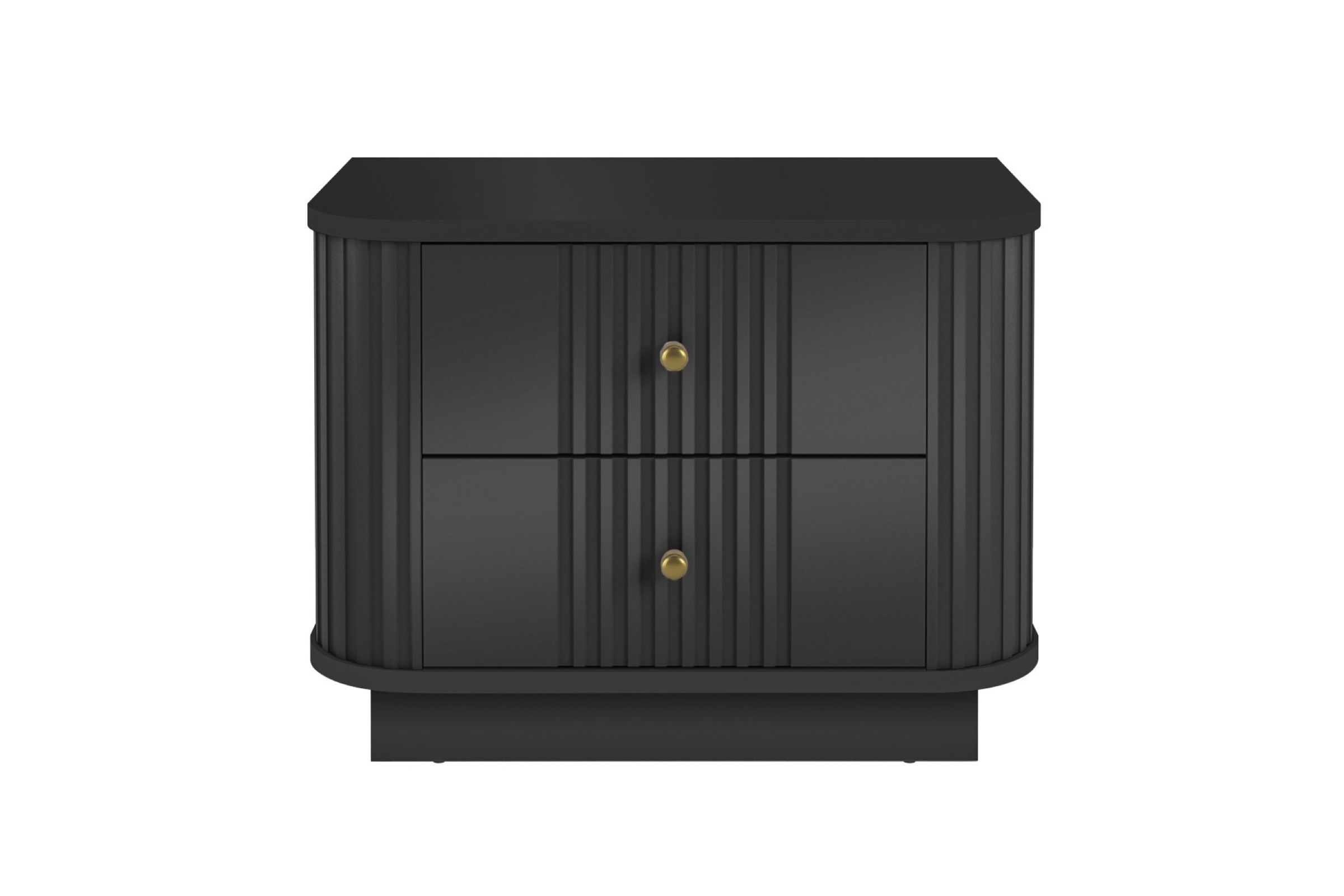 Sada nočních stolků Vesper 56 cm - černá / zlaté úchytky Komplet szafek nocnych Vesper 56 cm - černá / zlote Úchytky