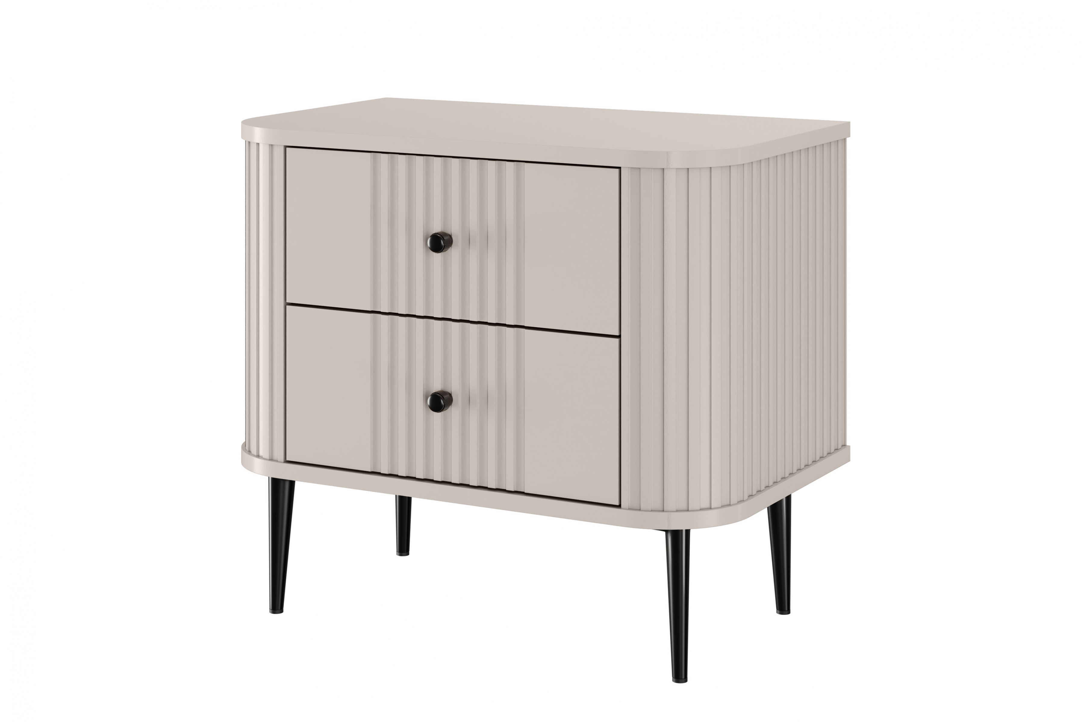 Set nočních stolků Vesper 56 cm - kašmírová / černé nohy Komplet szafek nocnych Vesper 56 cm - kašmír / černá Nohy