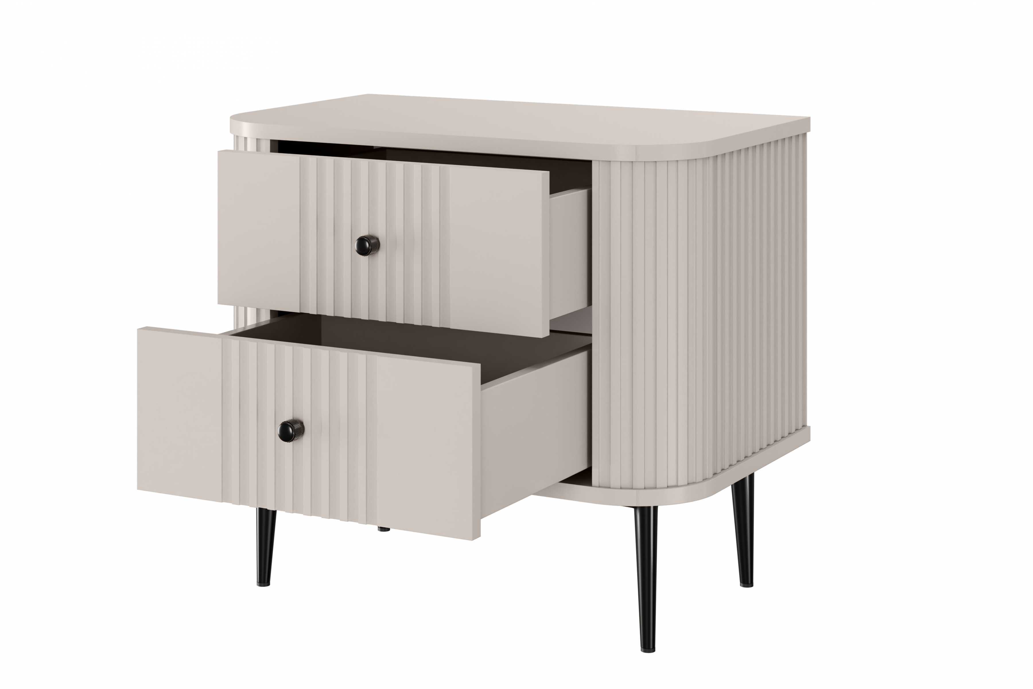 Set nočních stolků Vesper 56 cm - kašmírová / černé nohy Komplet szafek nocnych Vesper 56 cm - kašmír / černá Nohy