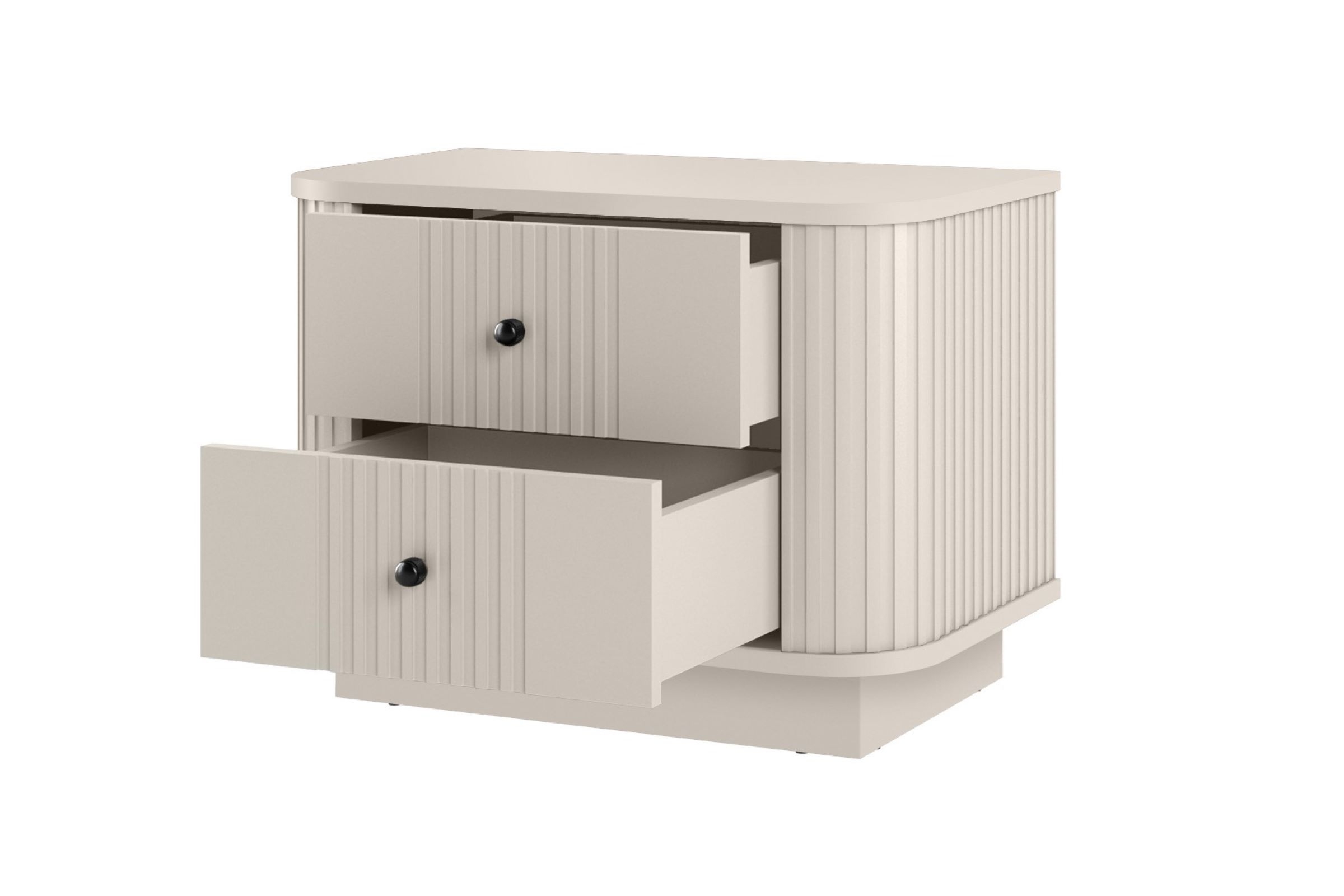 Sada nočních stolků Vesper 56 cm - kašmírová / černé úchytky Komplet szafek nocnych Vesper 56 cm - kašmír / černá Úchytky