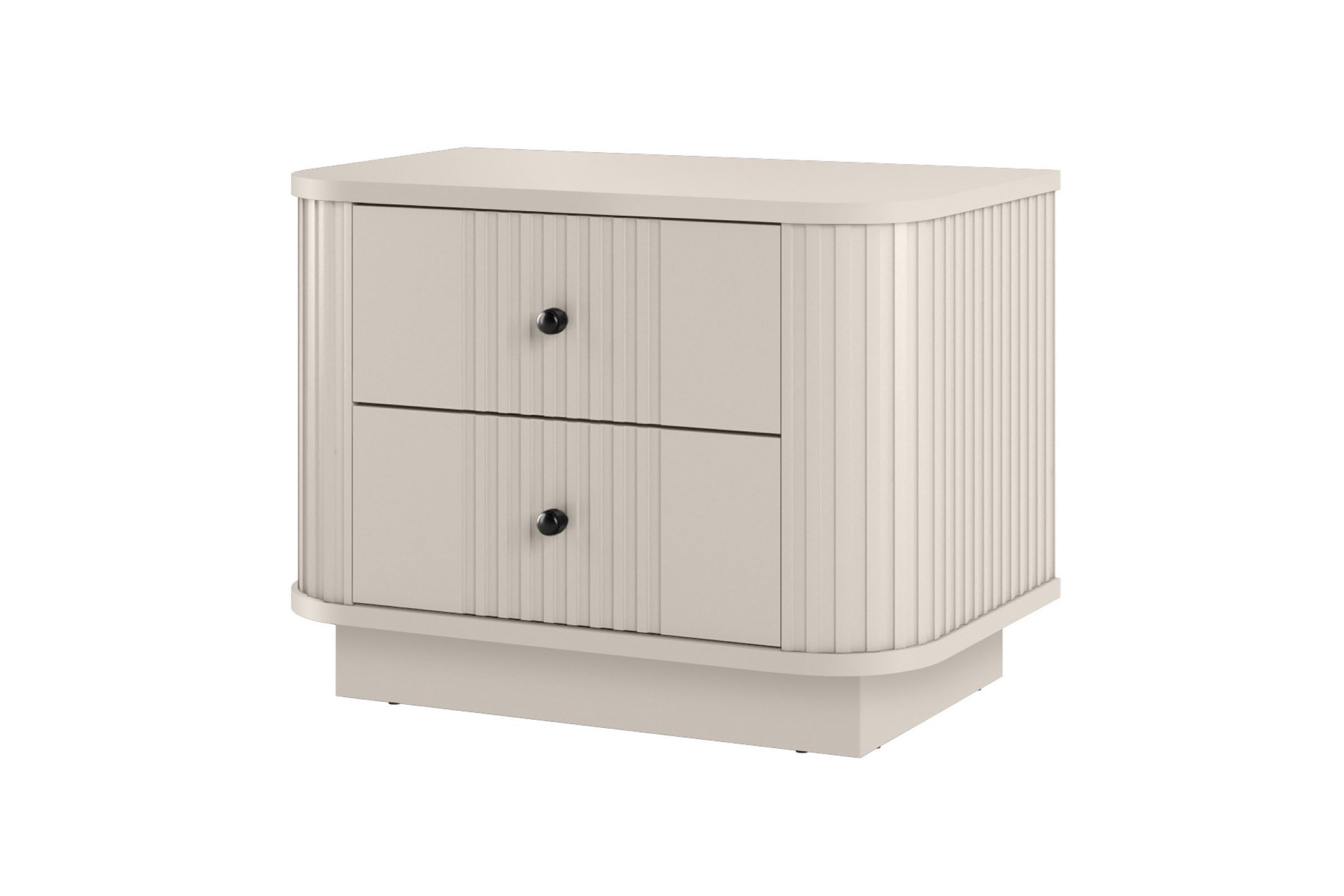 Sada nočních stolků Vesper 56 cm - kašmírová / černé úchytky Komplet szafek nocnych Vesper 56 cm - kašmír / černá Úchytky