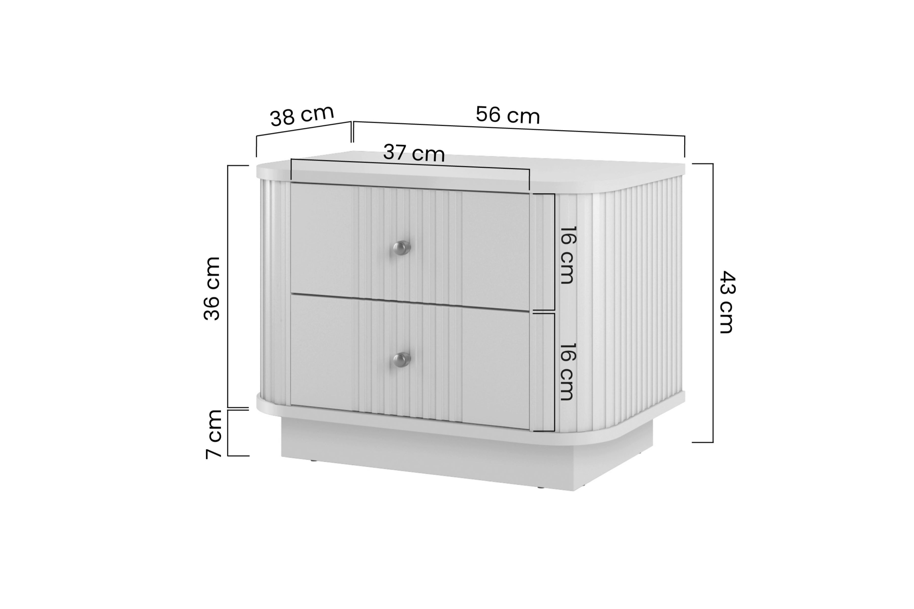 Sada nočních stolků Vesper 56 cm - kašmírová / ořech / zlaté úchytky Komplet szafek nocnych Vesper 56 cm - kašmír / ořech / zlote Úchytky