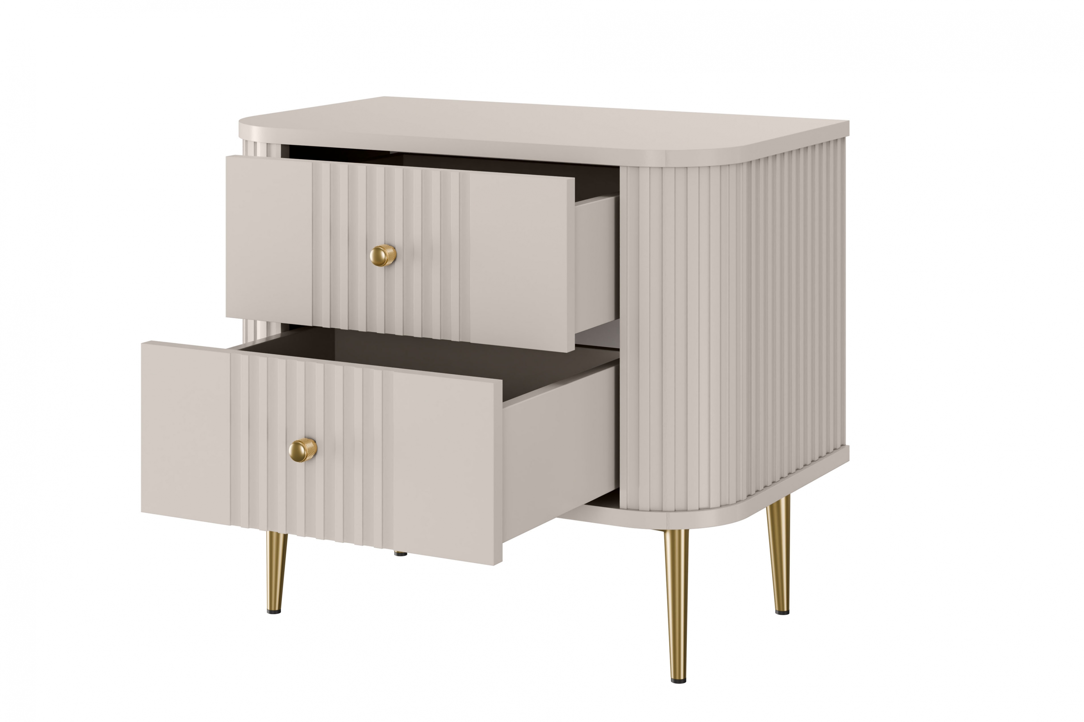 Set nočních stolků Vesper 56 cm - kašmírová / zlaté nohy Komplet szafek nocnych Vesper 56 cm - kašmír / zlote Nohy